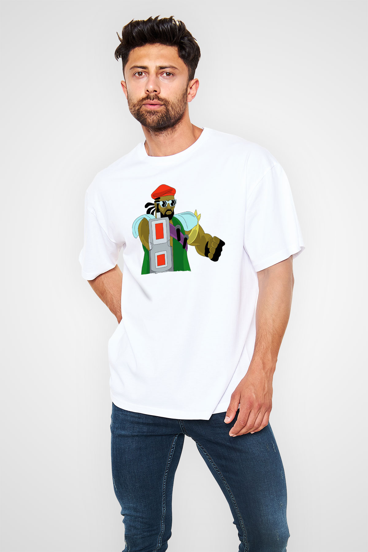 Major Lazer Beyaz Oversize Tişört Oversize T-shirt - TişörtFabrikası