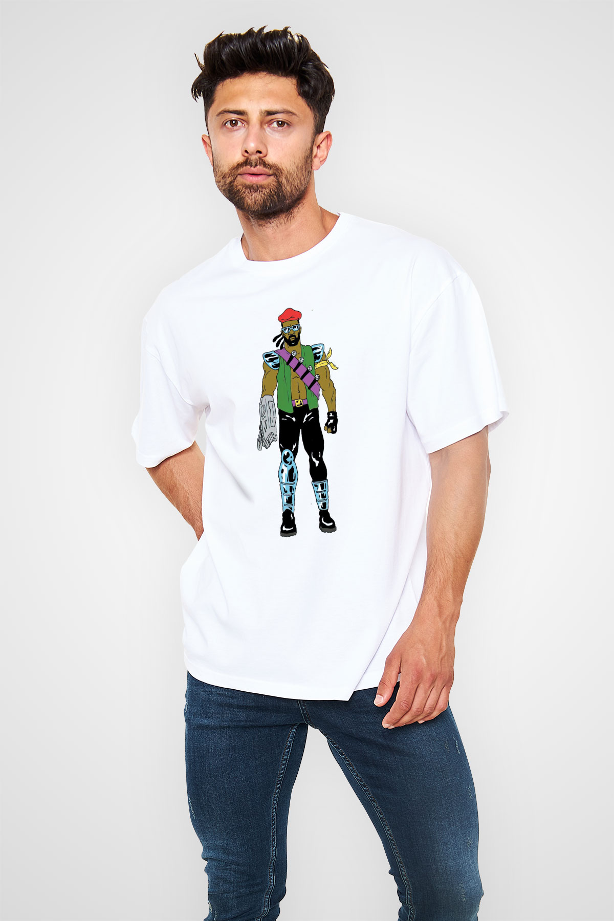 Major Lazer Beyaz Oversize Tişört Oversize T-shirt - TişörtFabrikası