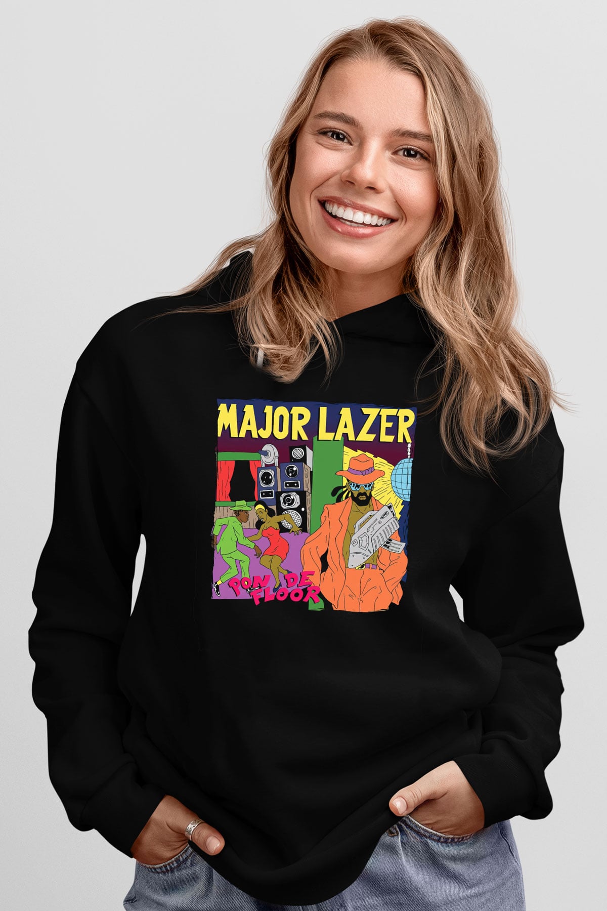 Major Lazer Siyah Unisex Kapüşonlu Sweatshirt