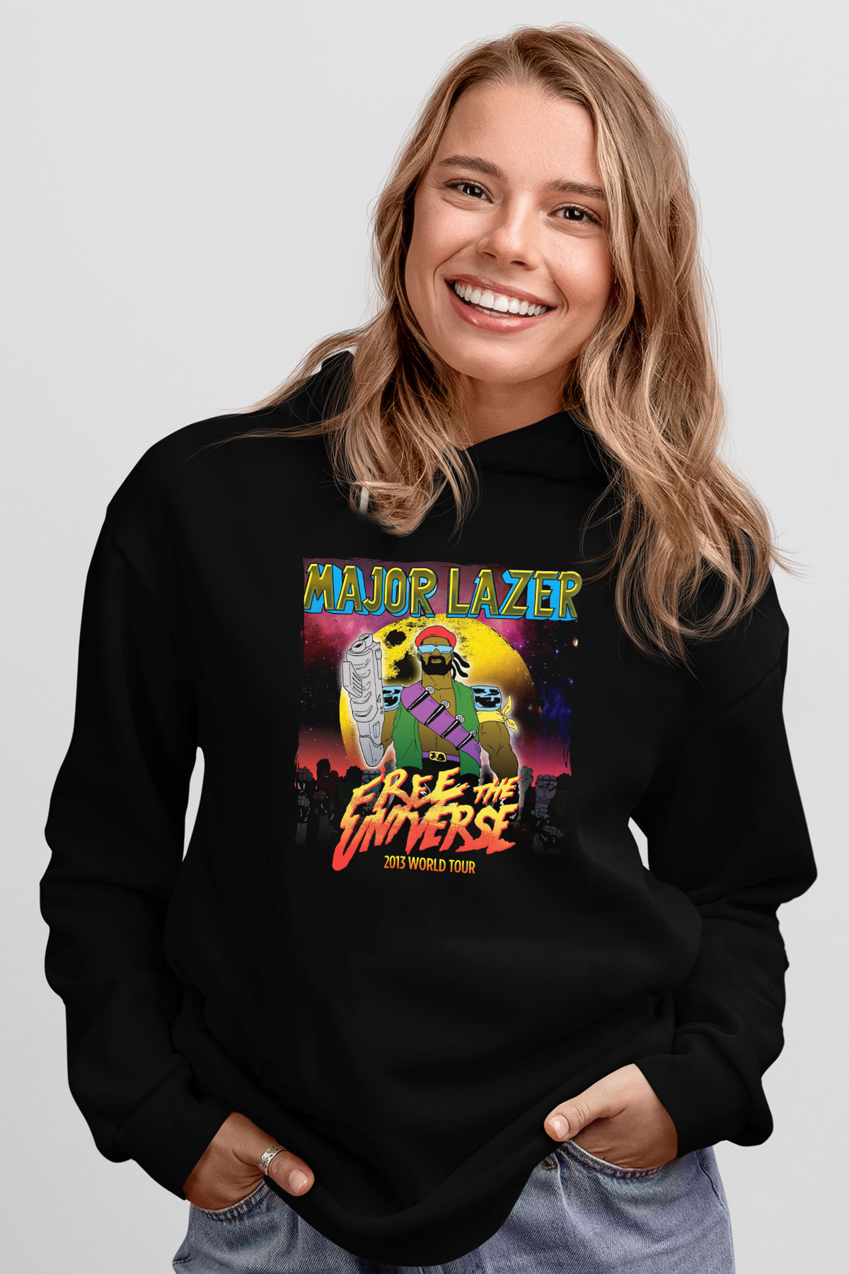 Major Lazer Siyah Unisex Kapüşonlu Sweatshirt