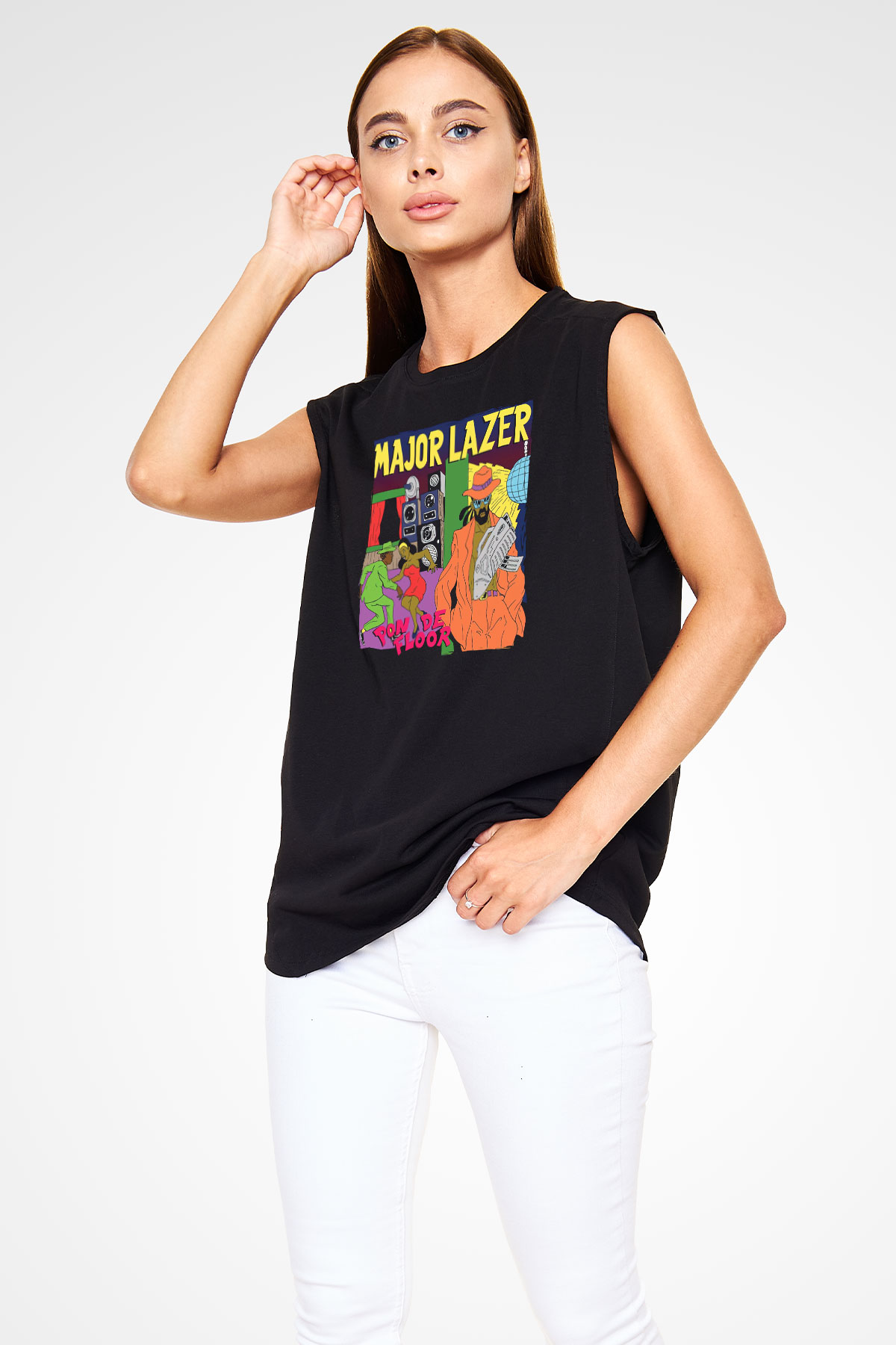 Major Lazer Siyah Unisex Kolsuz Tişört