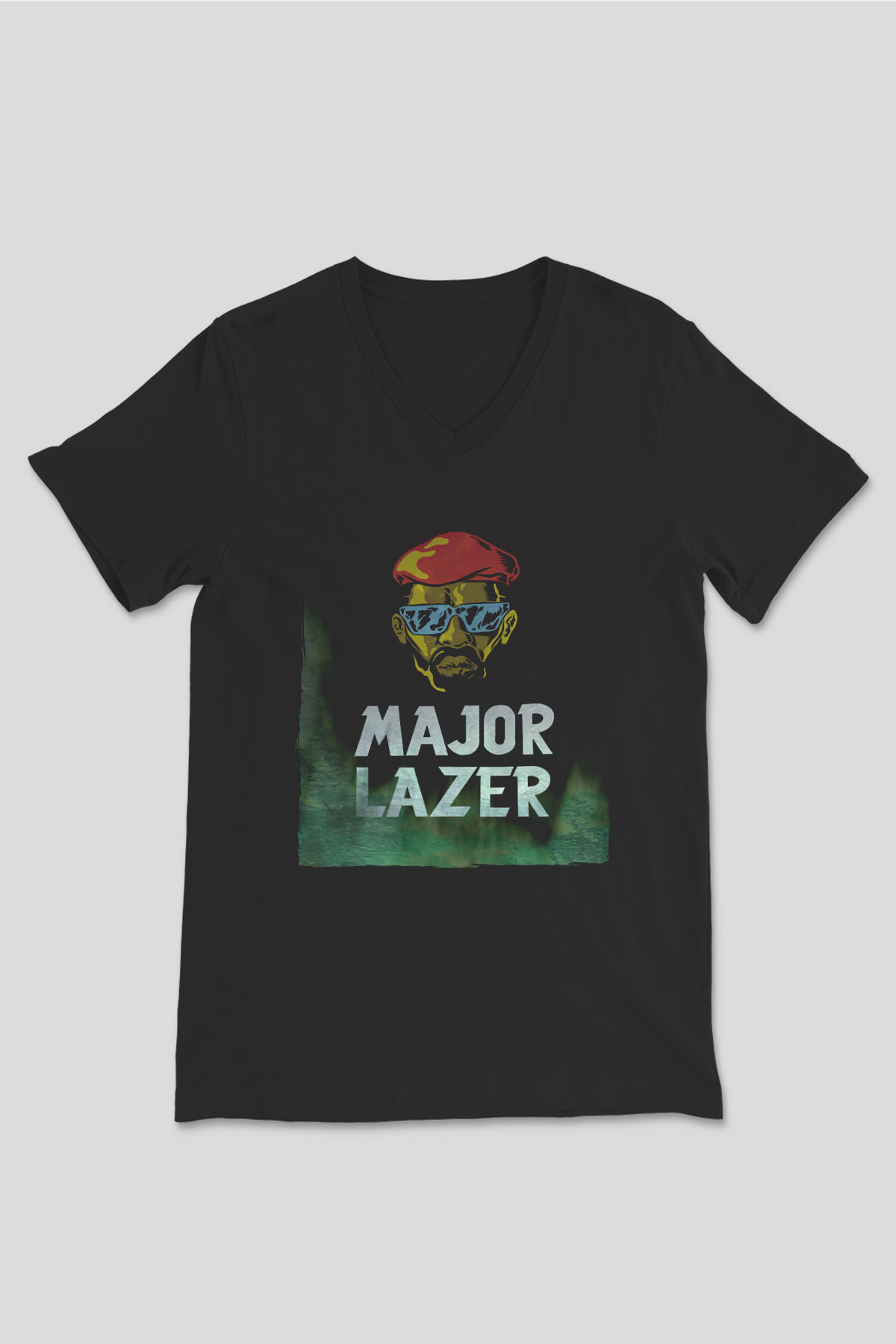 Major Lazer Siyah Unisex V Yaka Tişört