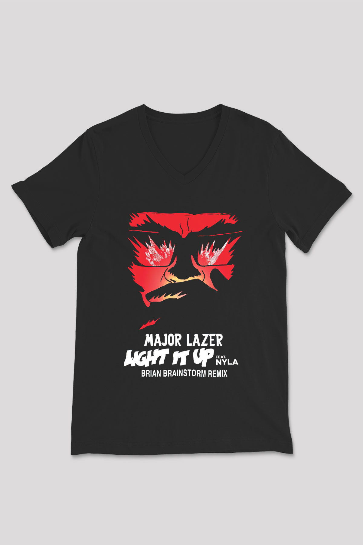 Major Lazer Siyah Unisex V Yaka Tişört