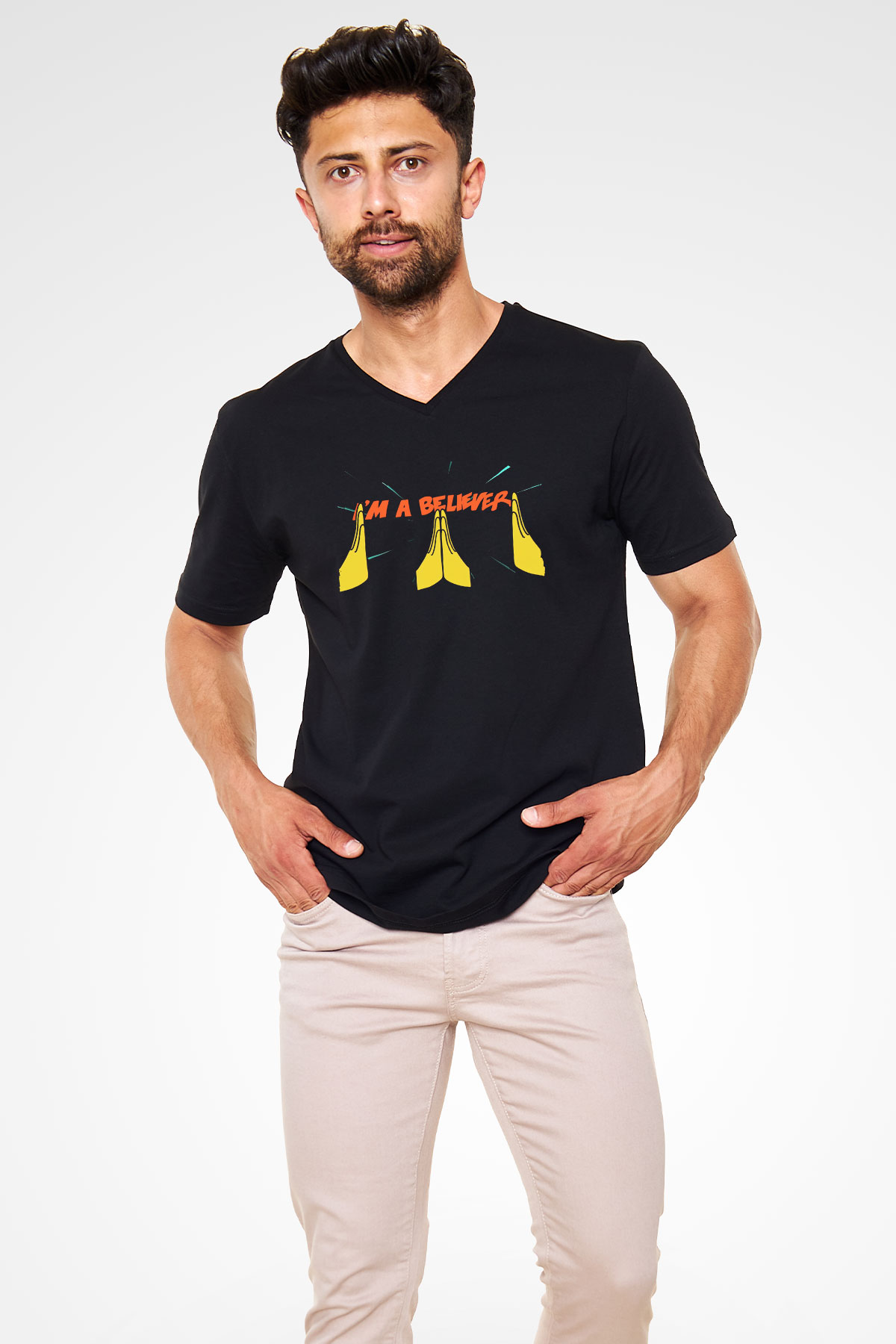 Major Lazer Siyah Unisex V Yaka Tişört