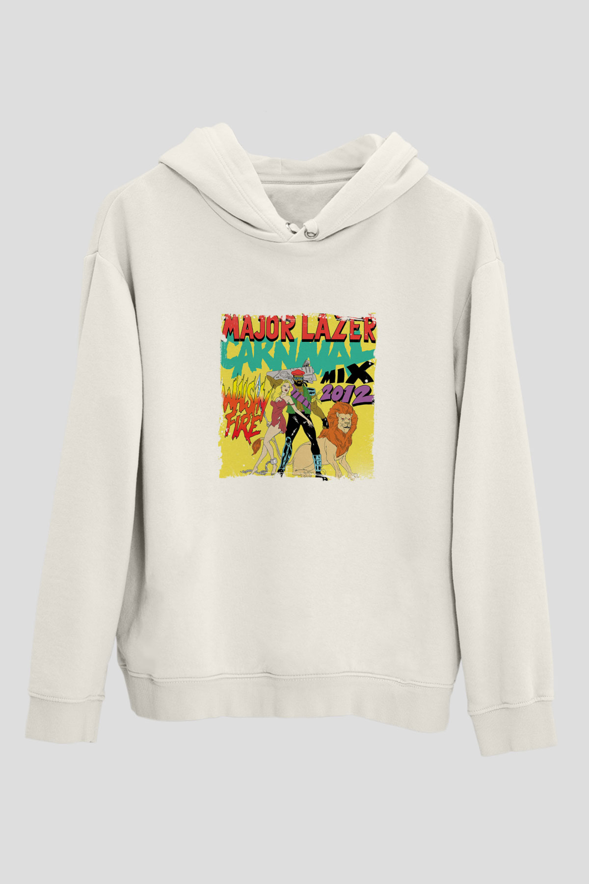 Major LazerBaskılı Beyaz Hoodie
