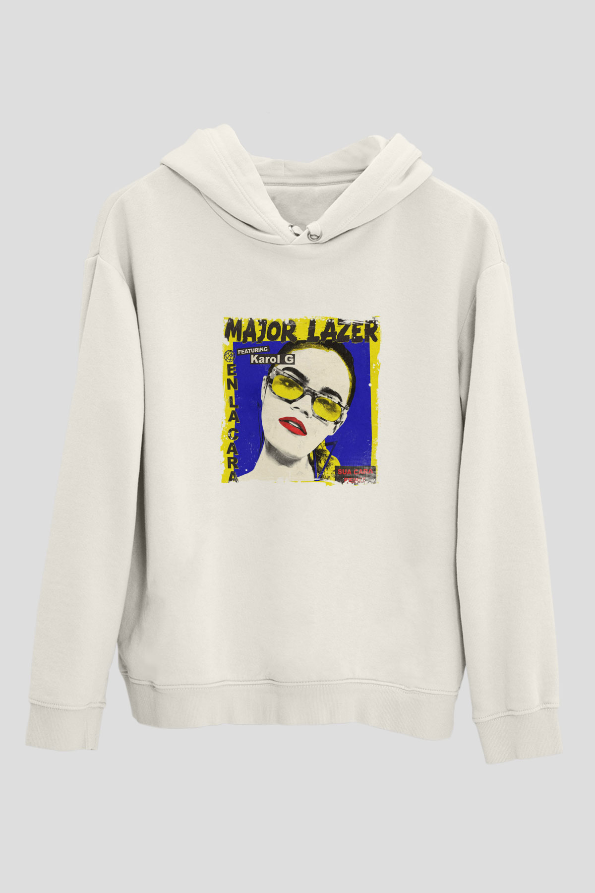 Major LazerBaskılı Beyaz Hoodie