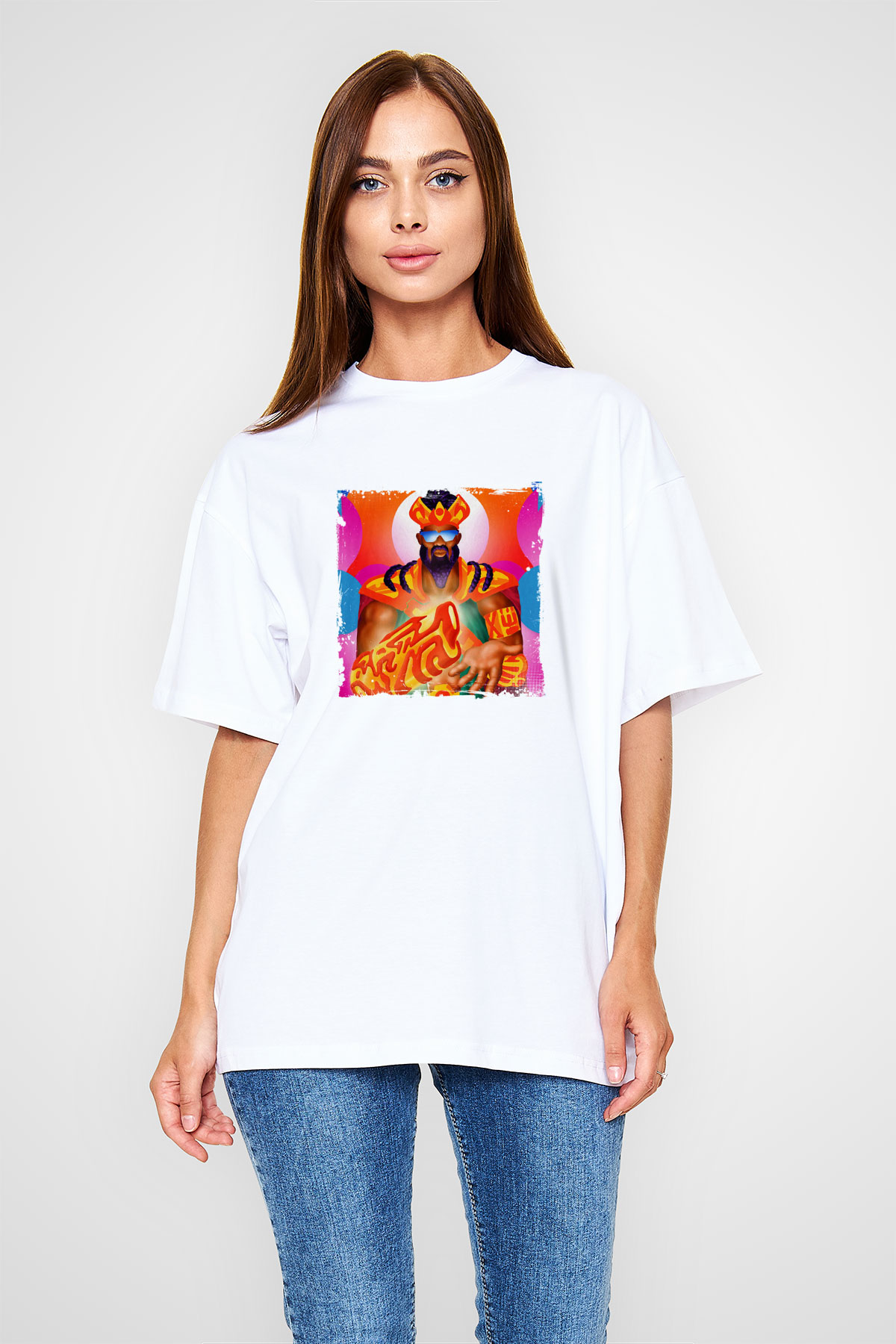 Major LazerBaskılı Beyaz Oversize Tişört
