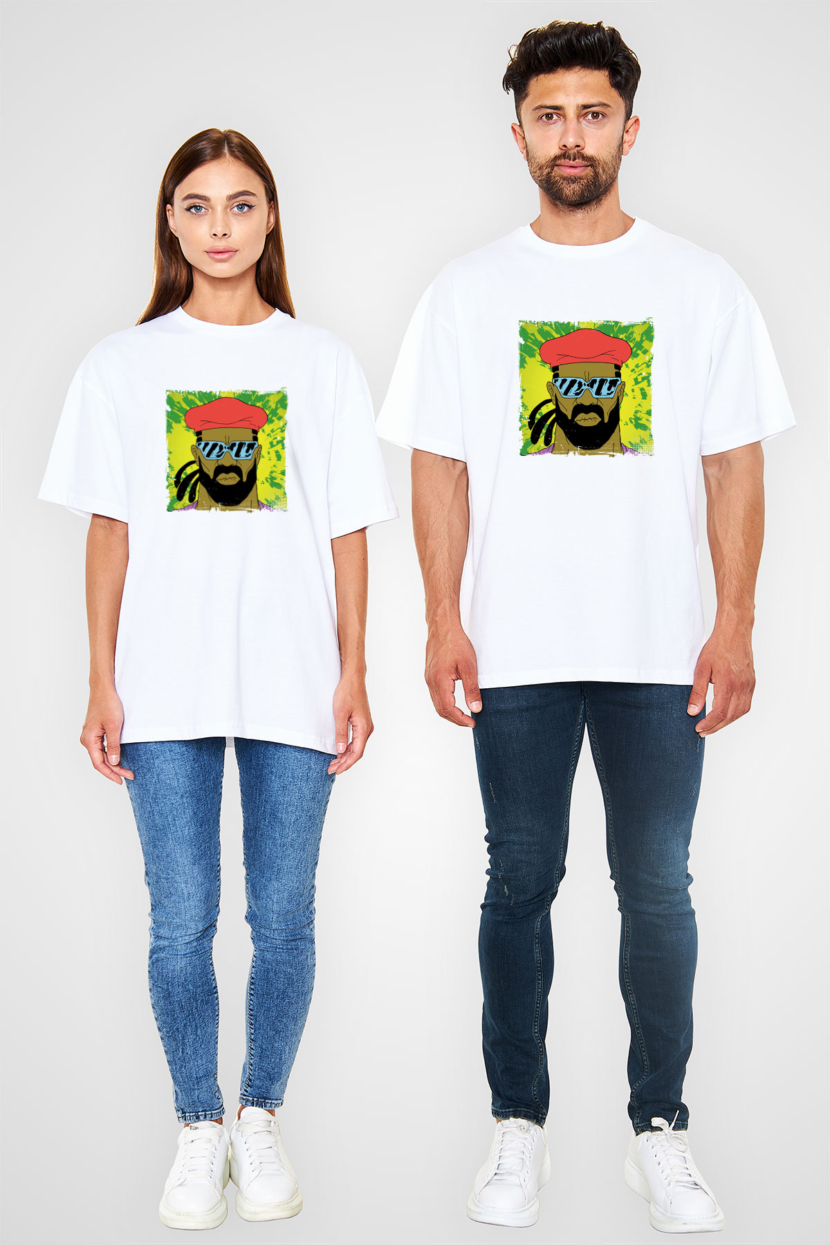 Major LazerBaskılı Beyaz Oversize Tişört