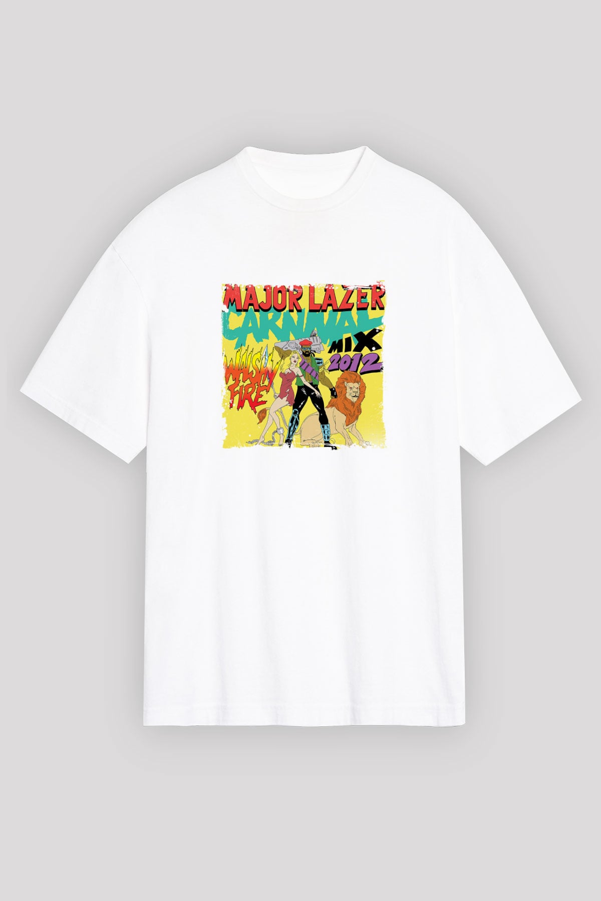 Major LazerBaskılı Beyaz Oversize Tişört
