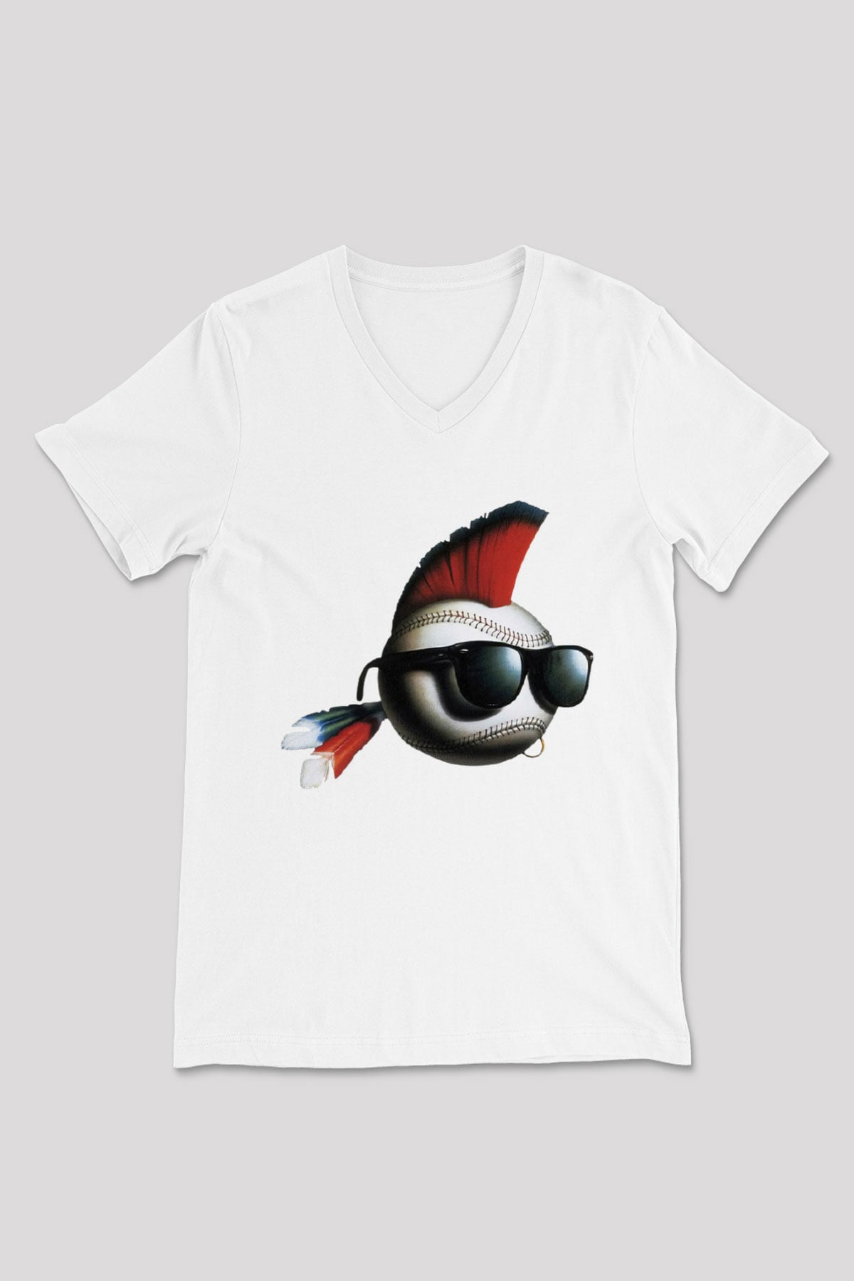 Major League Beyaz Unisex  V Yaka Tişört