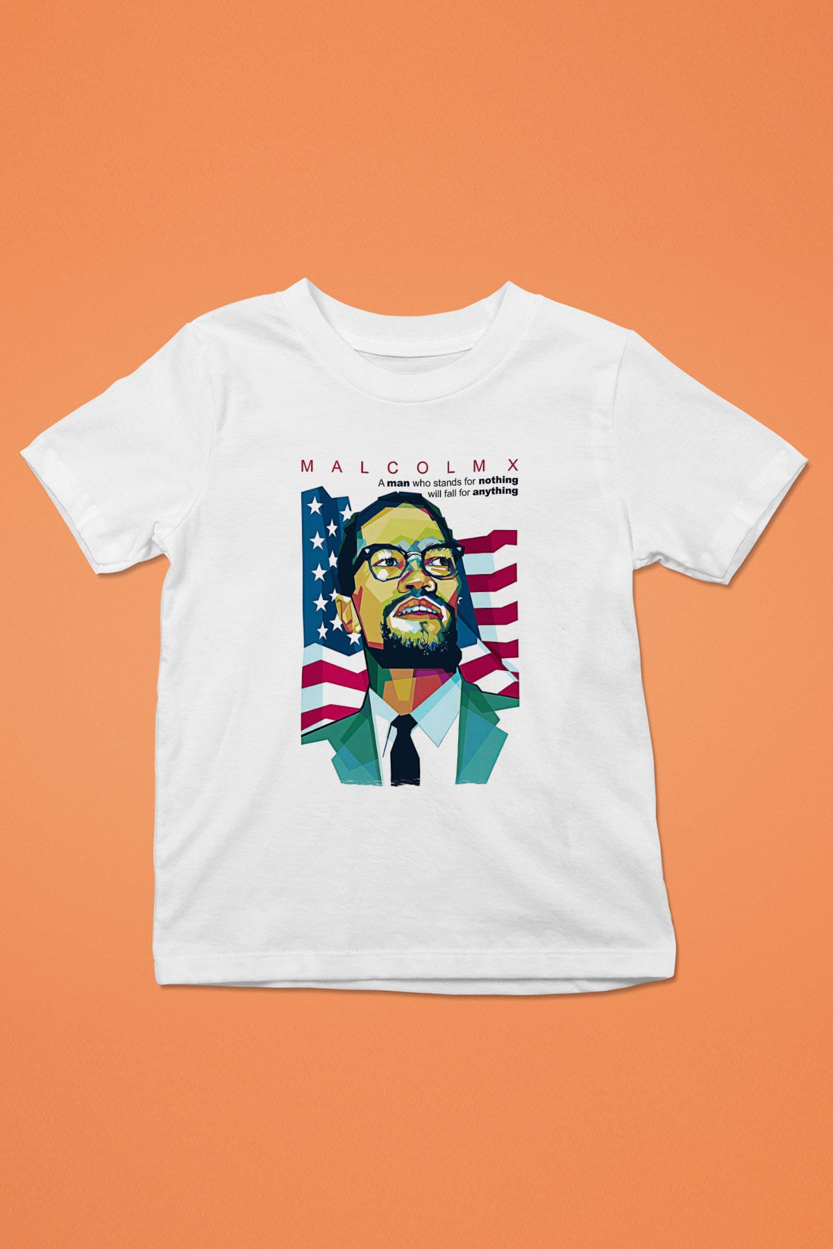 Malcolm X James Baskılı Beyaz Unisex Beyaz Çocuk Tişört - Tshirt