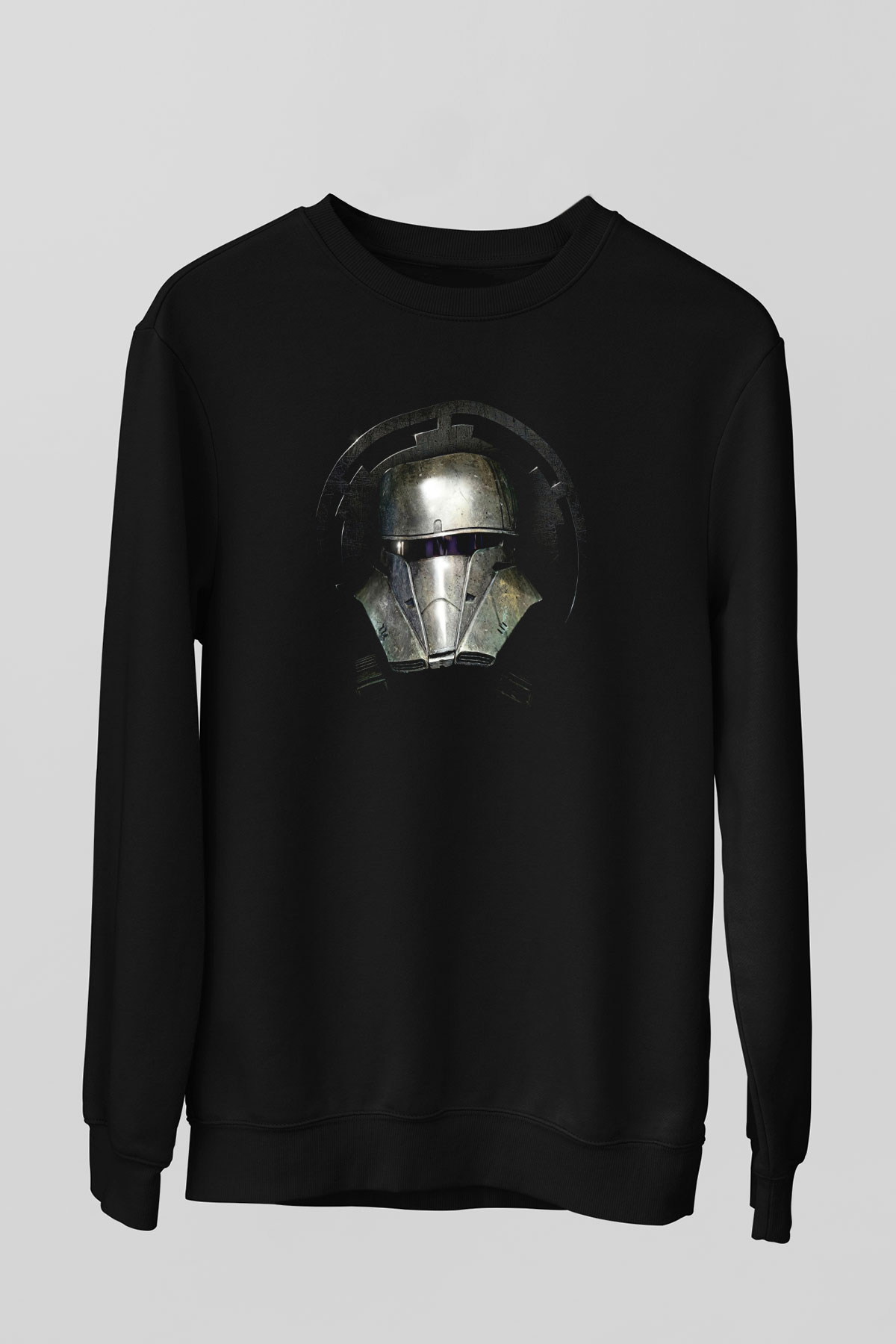 Mandalorian Baskılı Unisex Siyah Sweatshirt