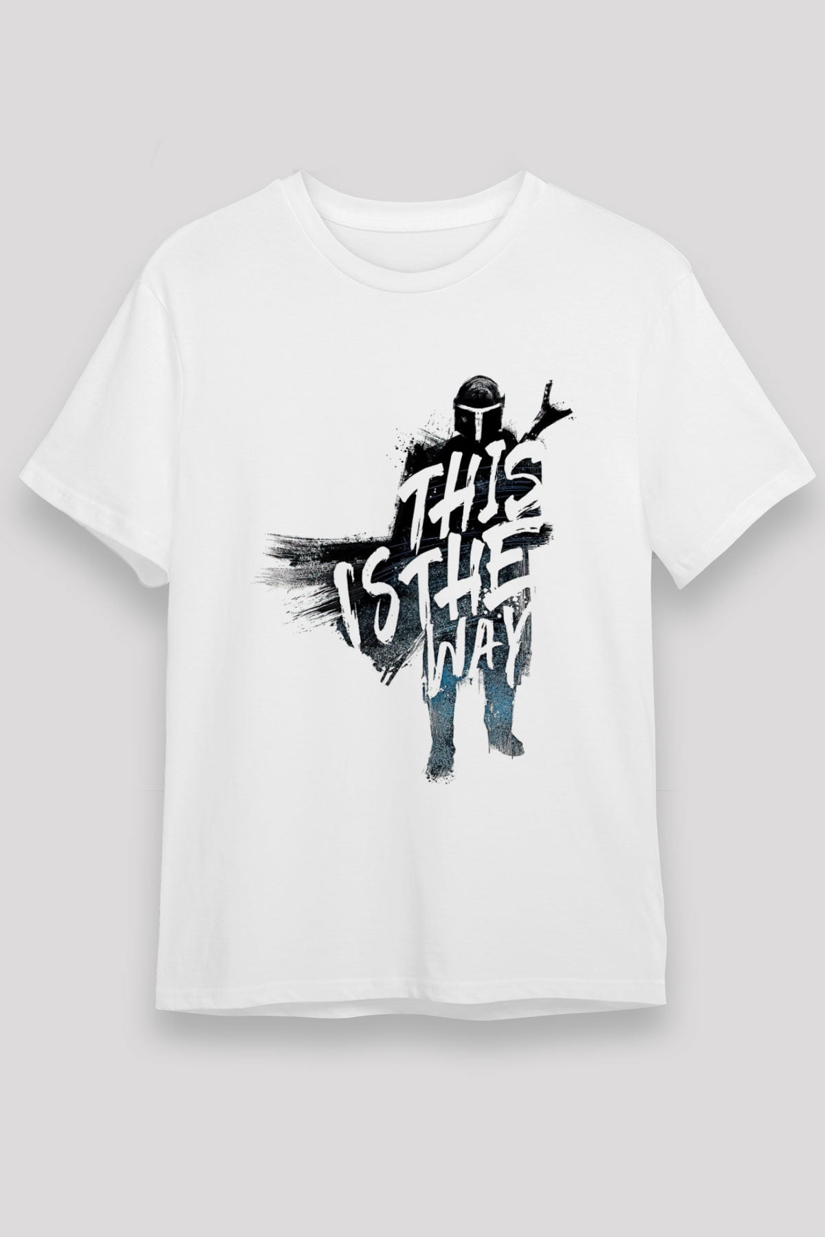 Mandalorian Unisex Baskılı Beyaz Tişört - Tshirt
