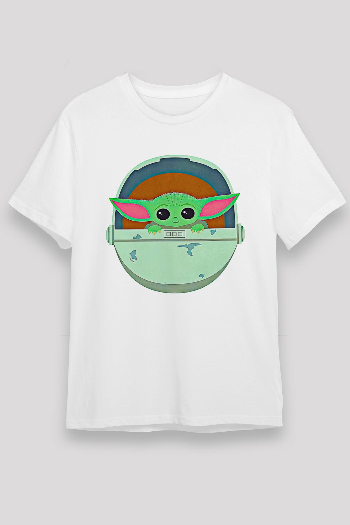Mandolarian Unisex Baskılı Beyaz Tişört - Tshirt