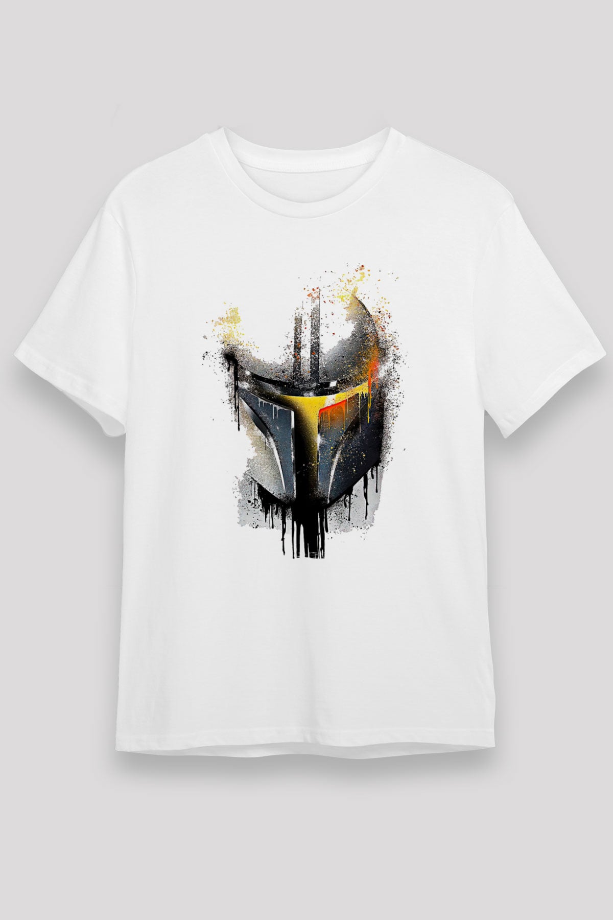 Mandolarian Unisex Baskılı Beyaz Tişört - Tshirt