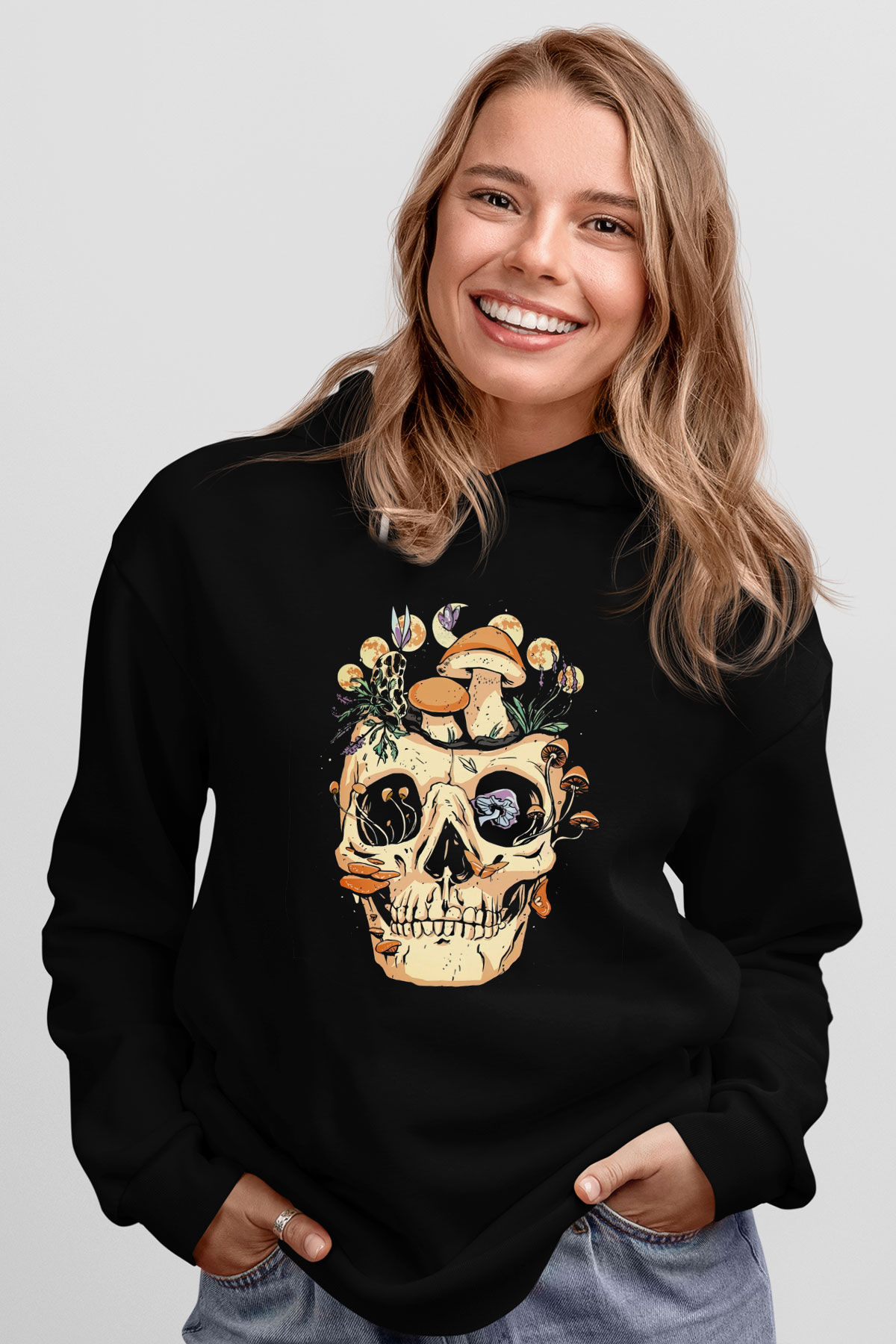 Mantar KurukafaSiyah  Unisex Hoodie