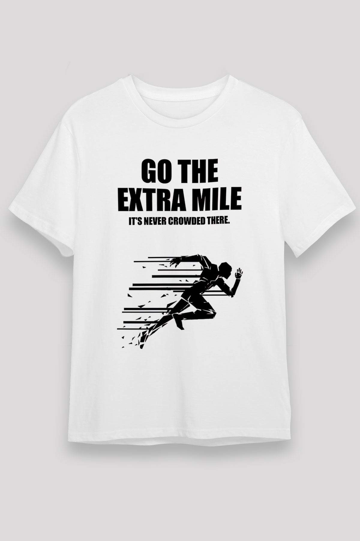 Maraton Baskılı Unisex Beyaz Tişört - Tshirt