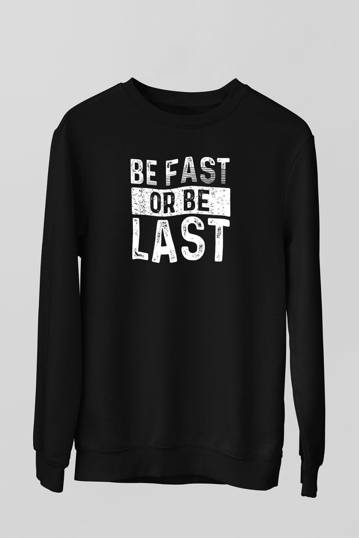 Maraton - Marathon Baskılı Unisex Siyah Sweatshirt