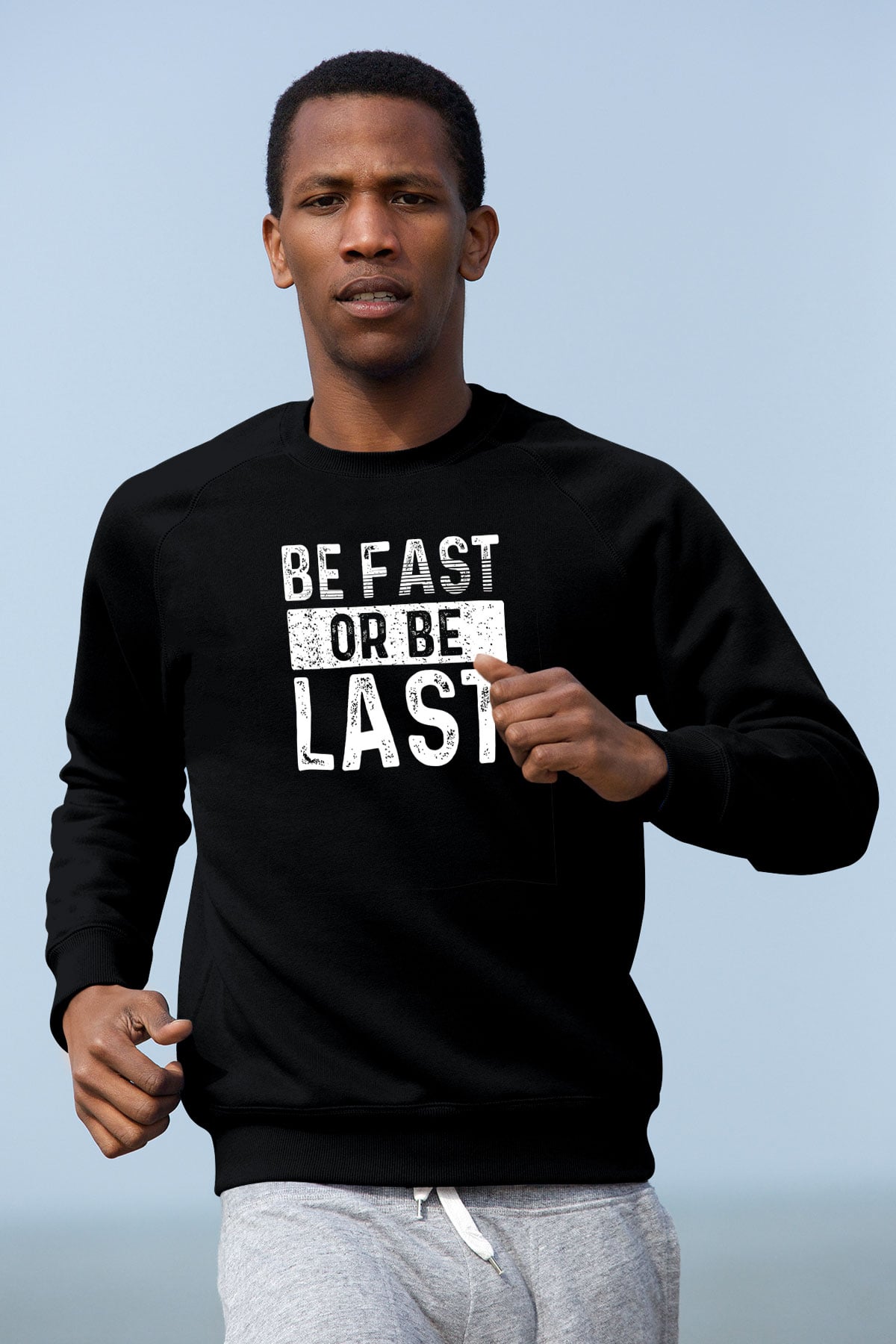 Maraton - Marathon Baskılı Unisex Siyah Sweatshirt
