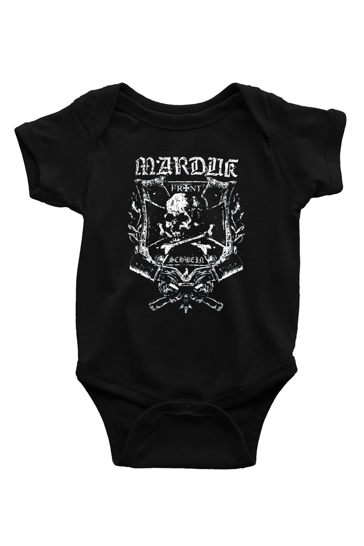 Marduk Baskılı Siyah Bebek Body - Zıbın
