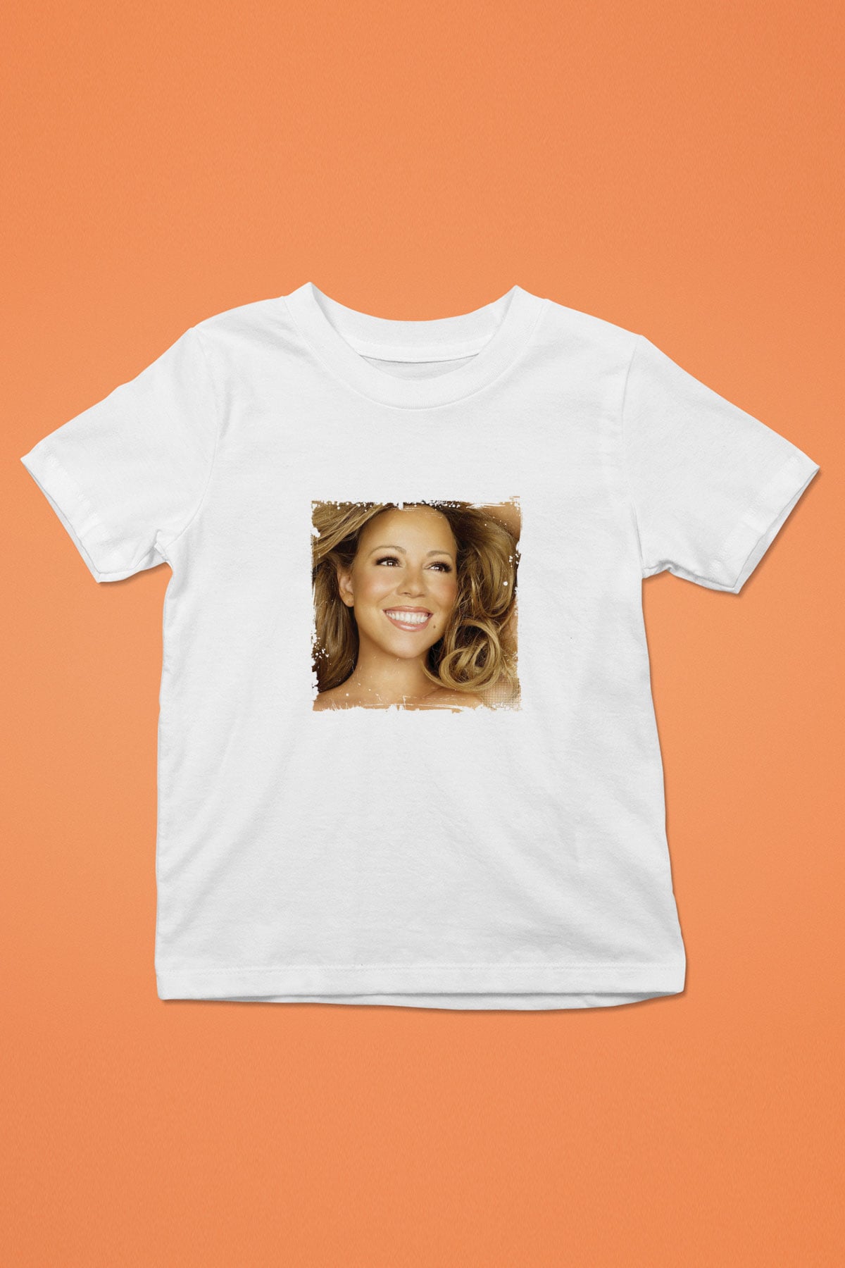 Mariah Carey Baskılı Unisex Beyaz Çocuk Tişört