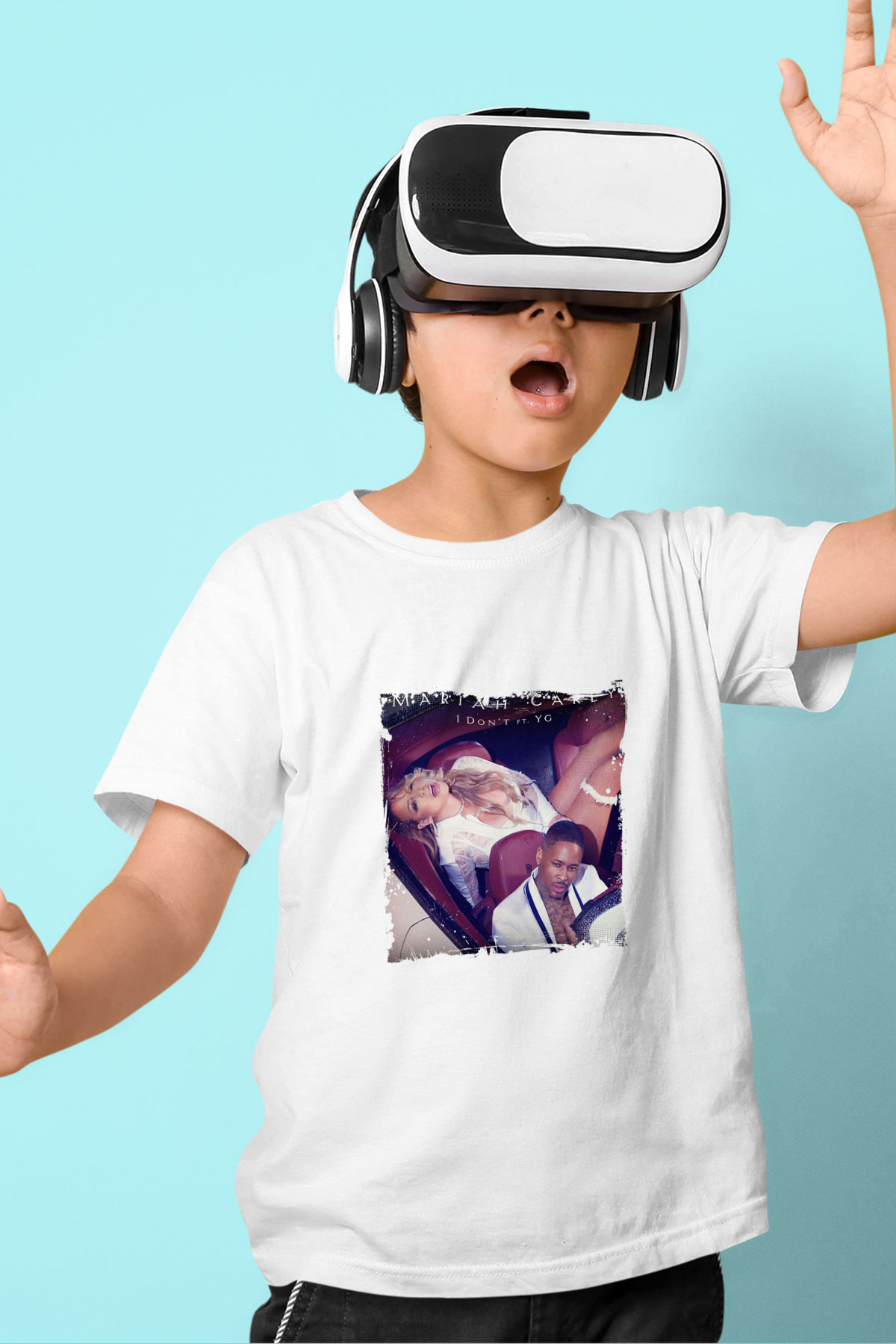 Mariah Carey Baskılı Unisex Beyaz Çocuk Tişört