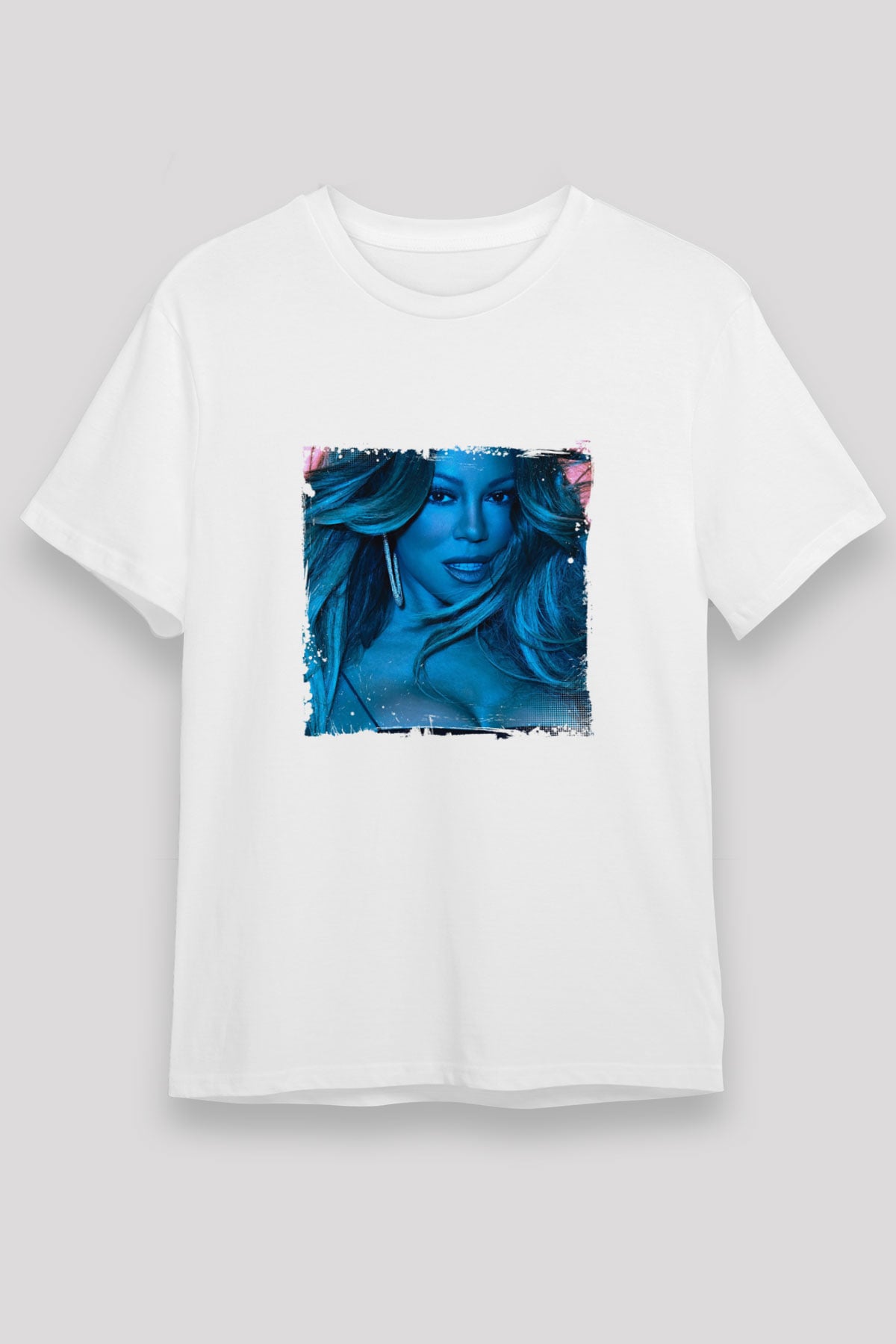 Mariah Carey Baskılı Unisex Beyaz Tişört