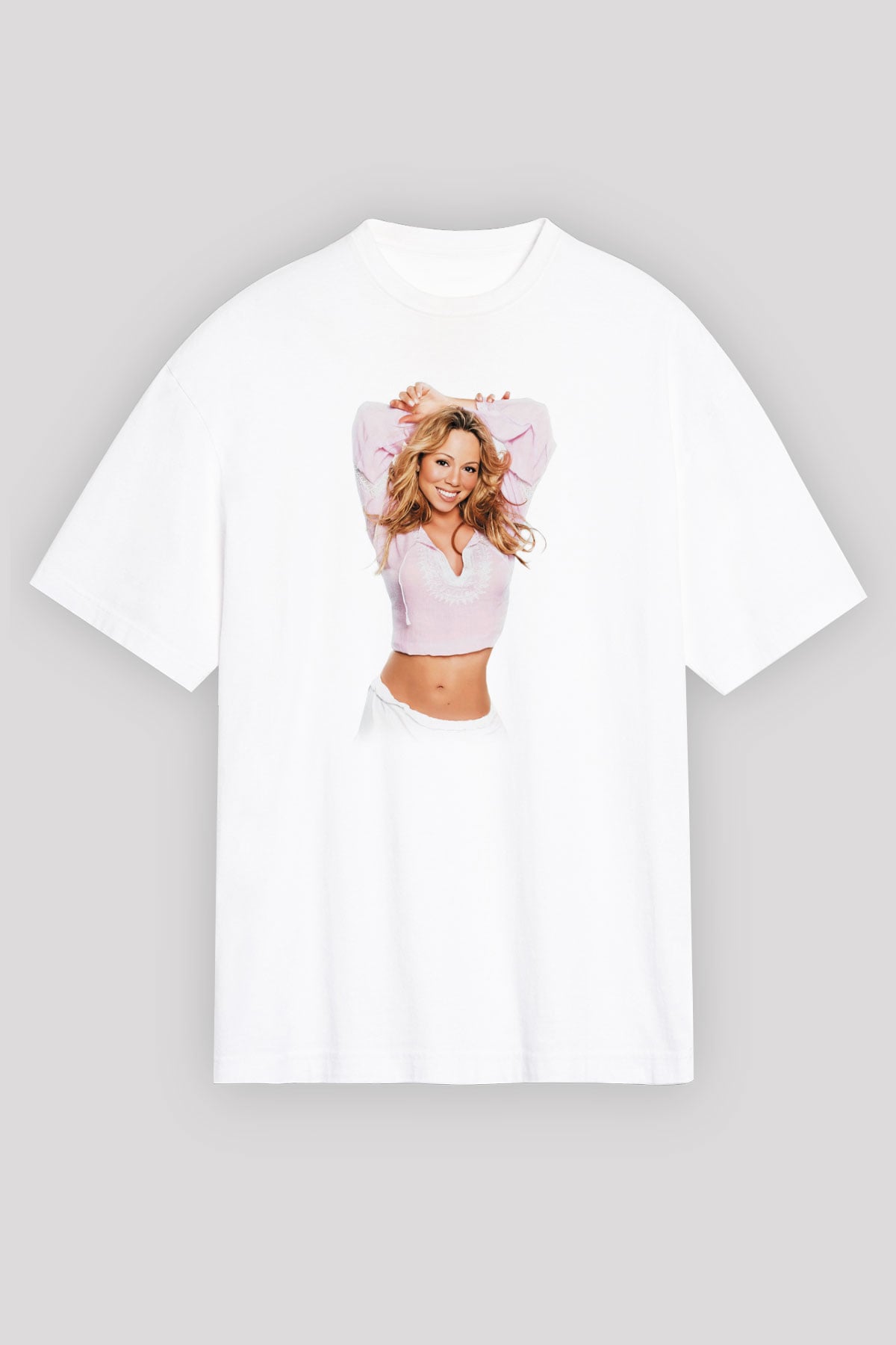 Mariah Carey Beyaz Unisex Oversize Tişört T-Shirt