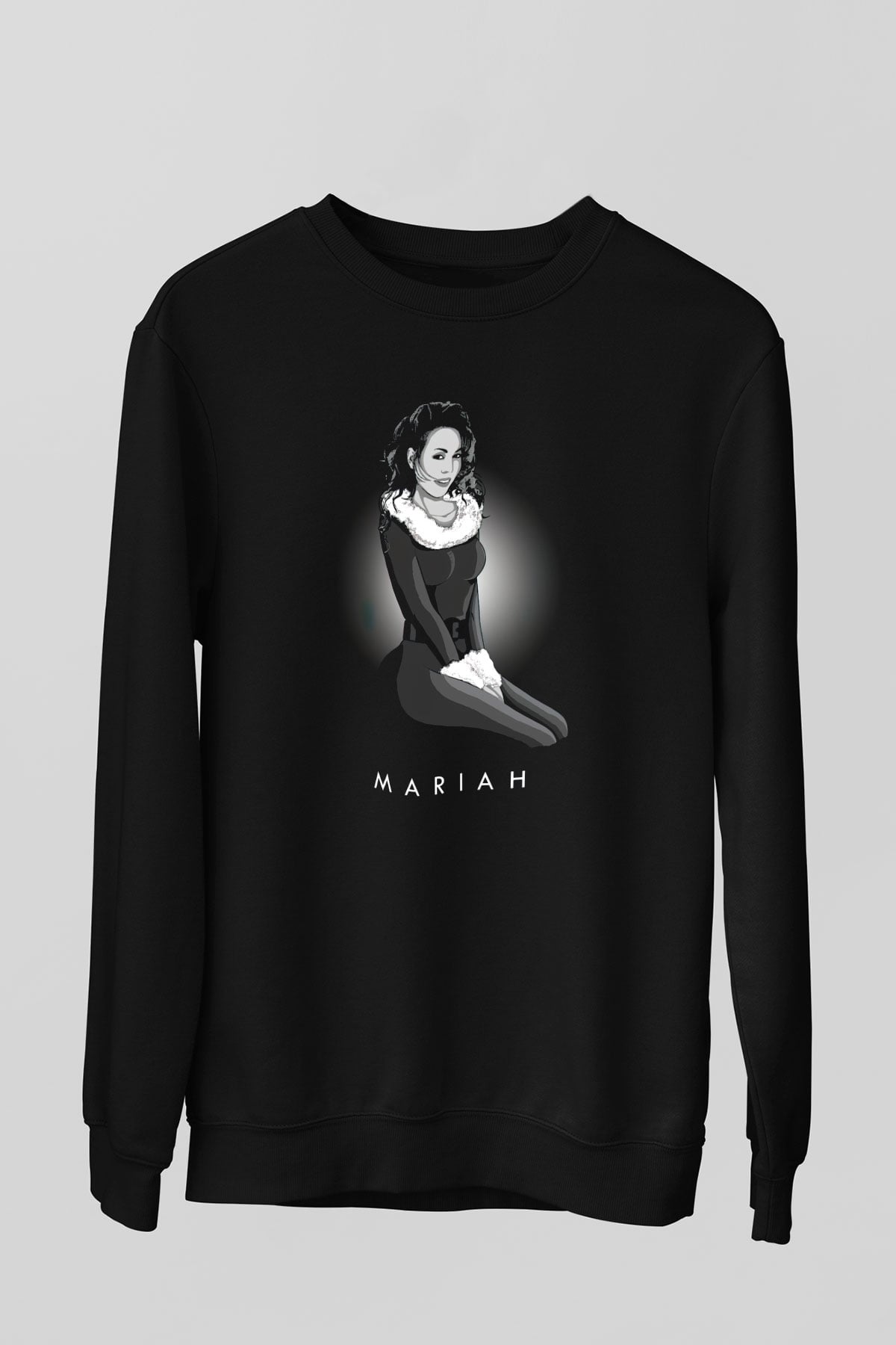 Mariah Carey Siyah Unisex Sweatshirt