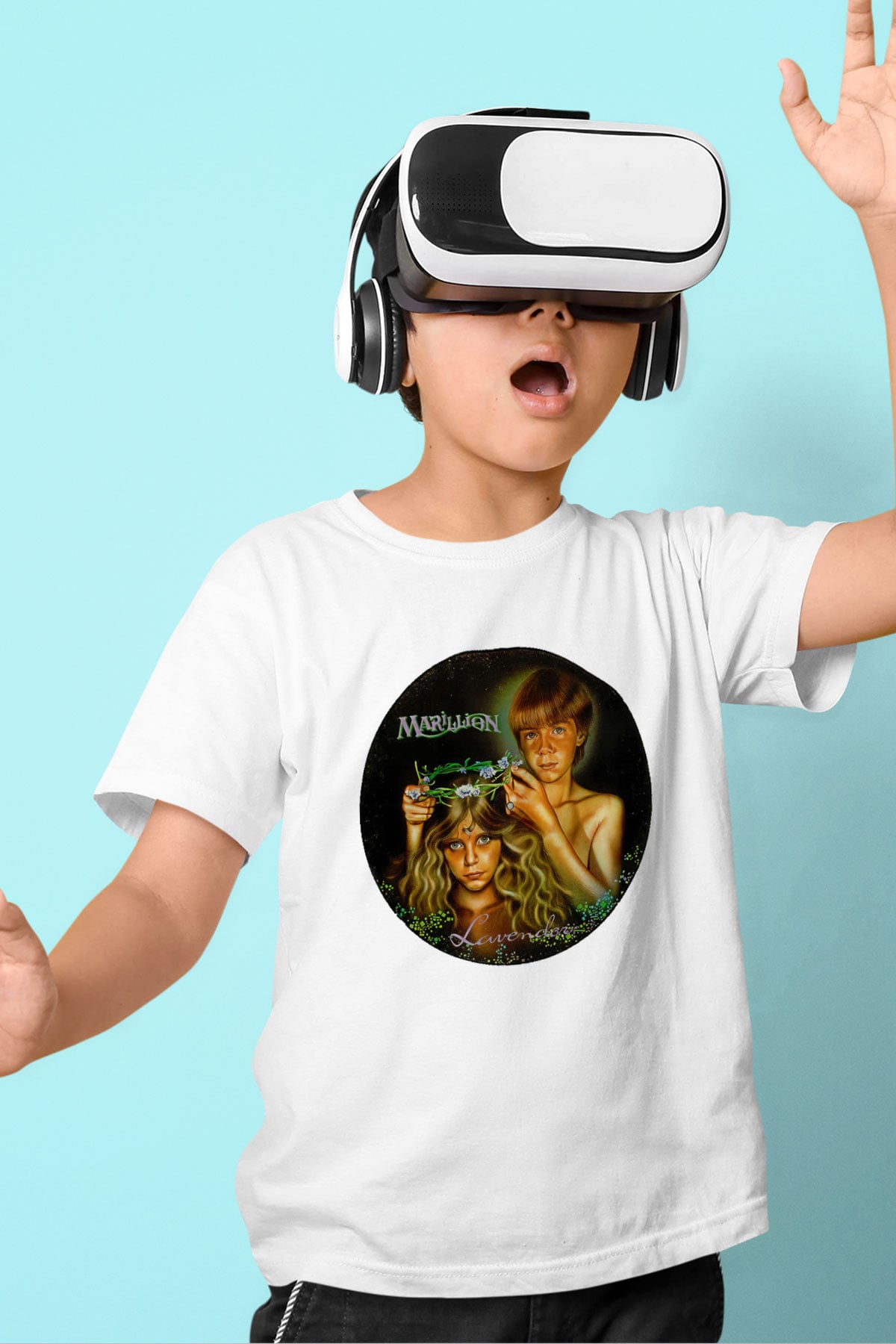 Marillion Baskılı Beyaz Unisex Beyaz Çocuk Tişört - Tshirt