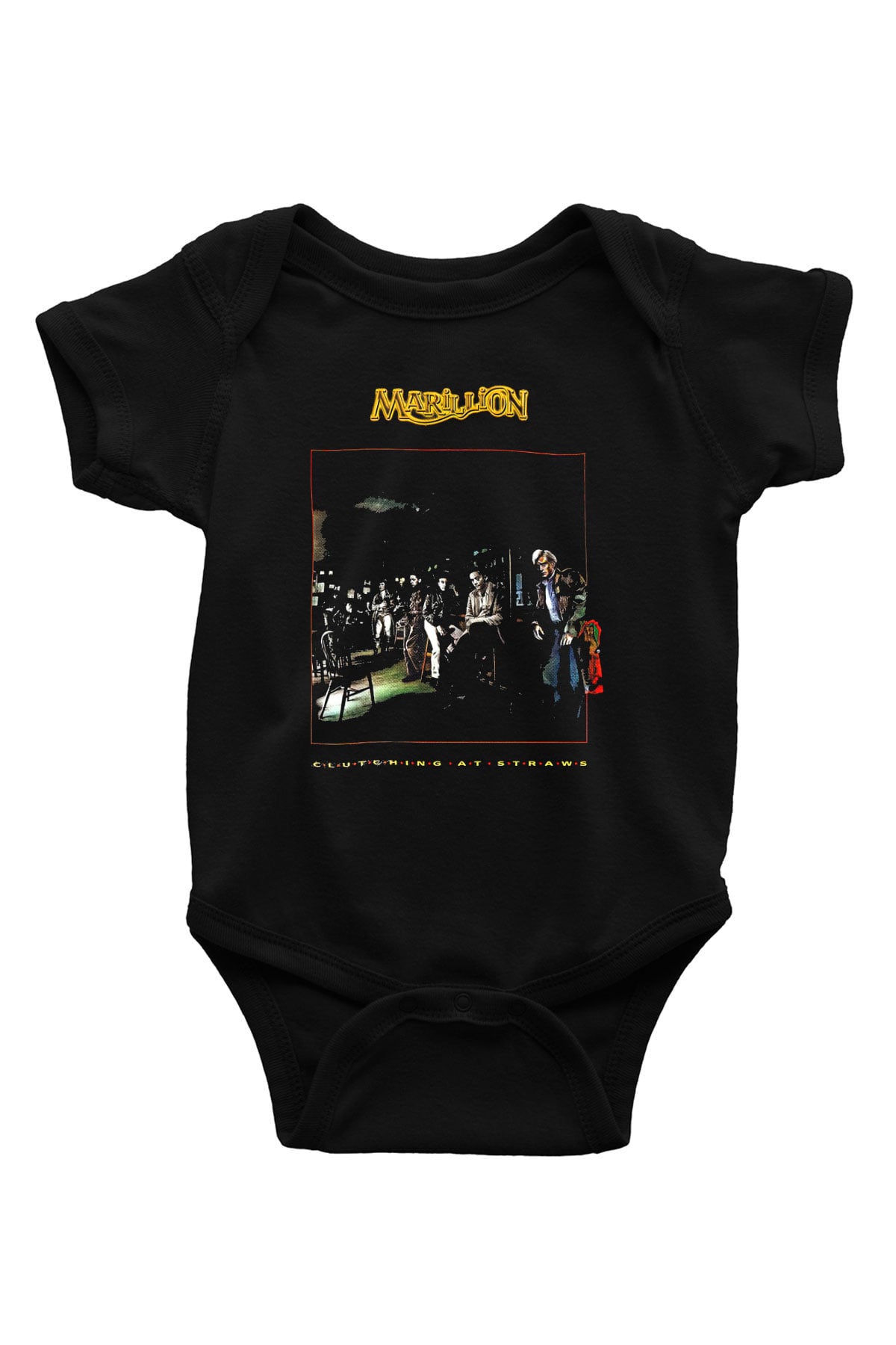 Marillion Baskılı Unisex Siyah Bebek Body - Zıbın
