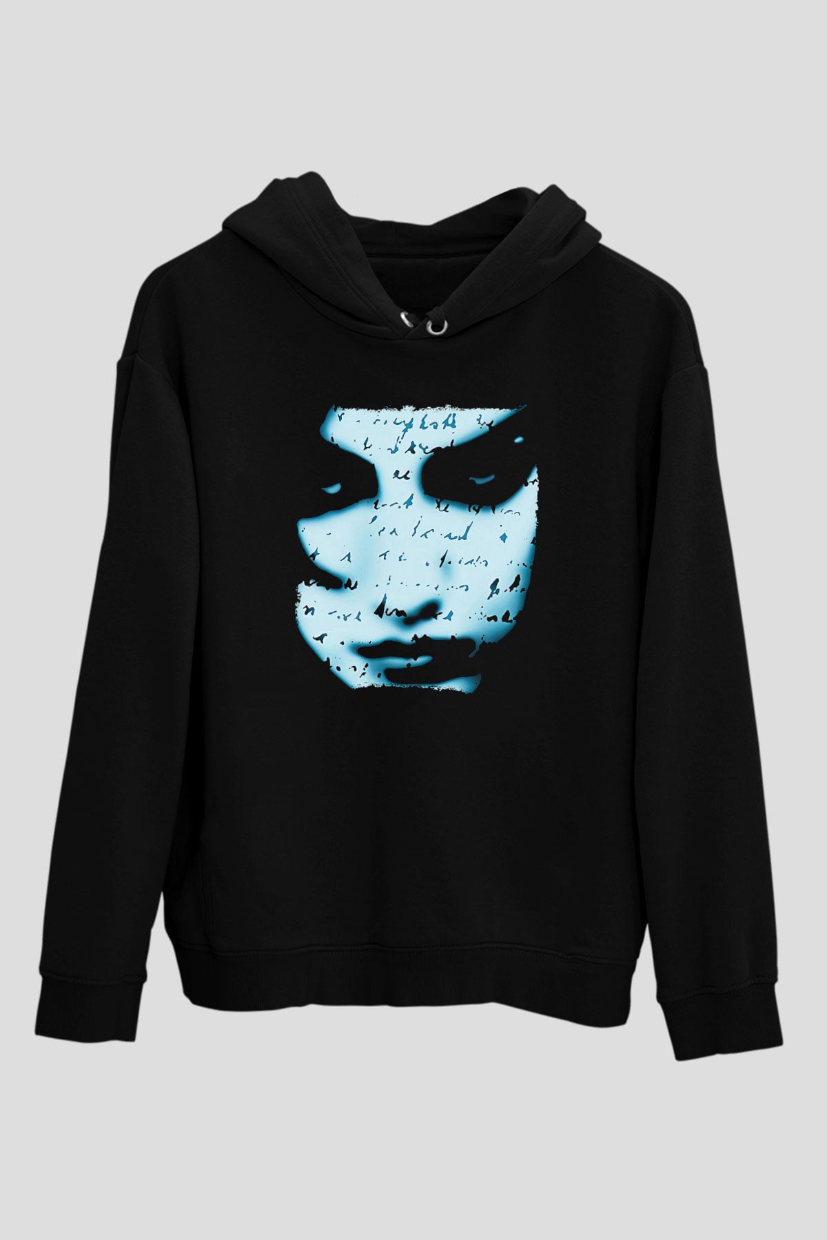 Marillion Baskılı Unisex Siyah Kapüşonlu Sweatshirt