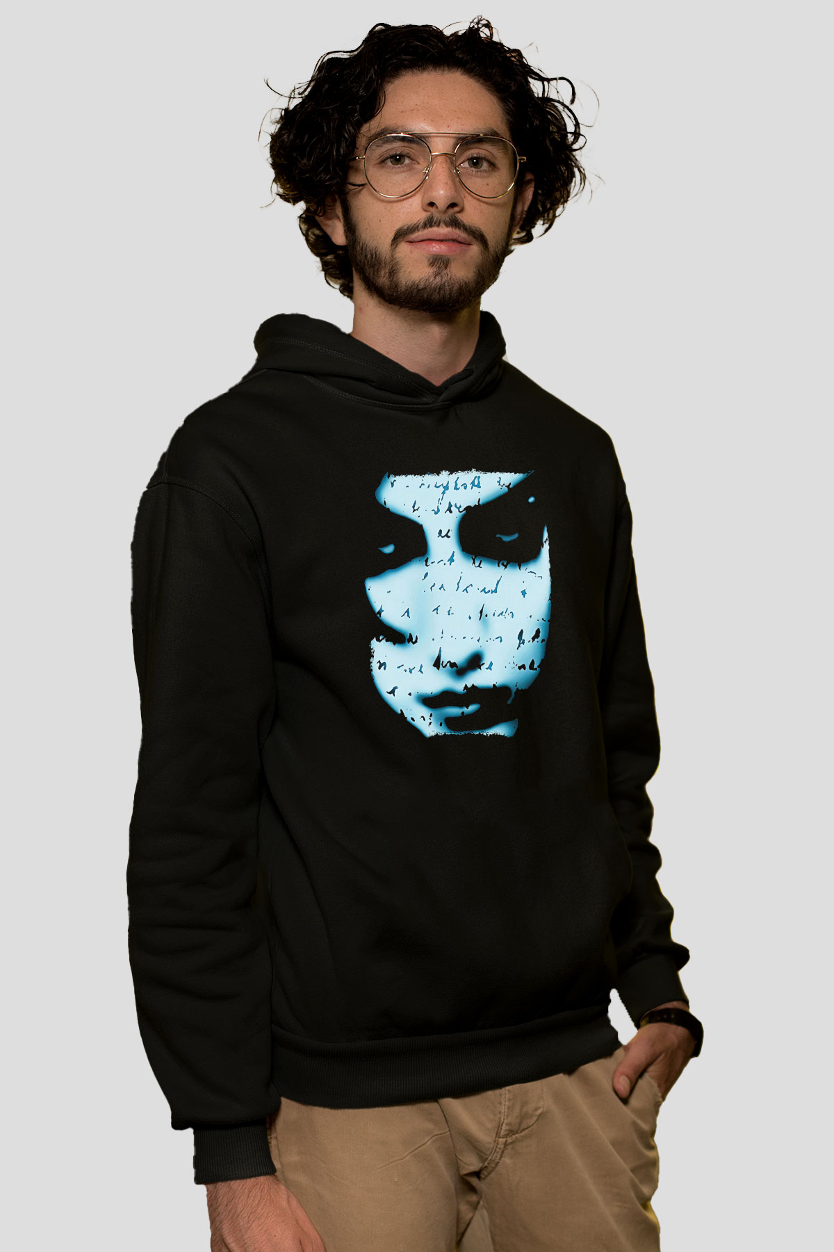 Marillion Baskılı Unisex Siyah Kapüşonlu Sweatshirt