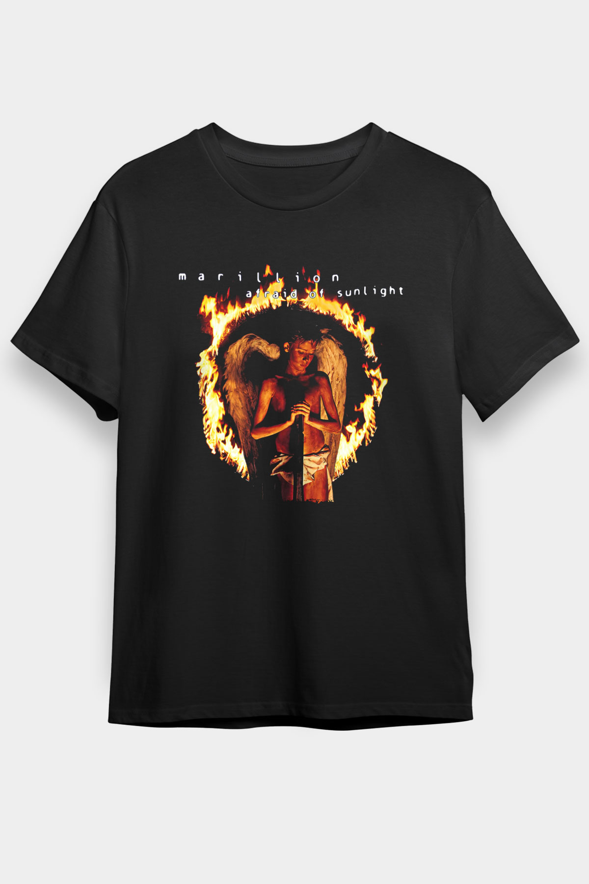 Marillion Baskılı Unisex Siyah Tişört - Tshirt