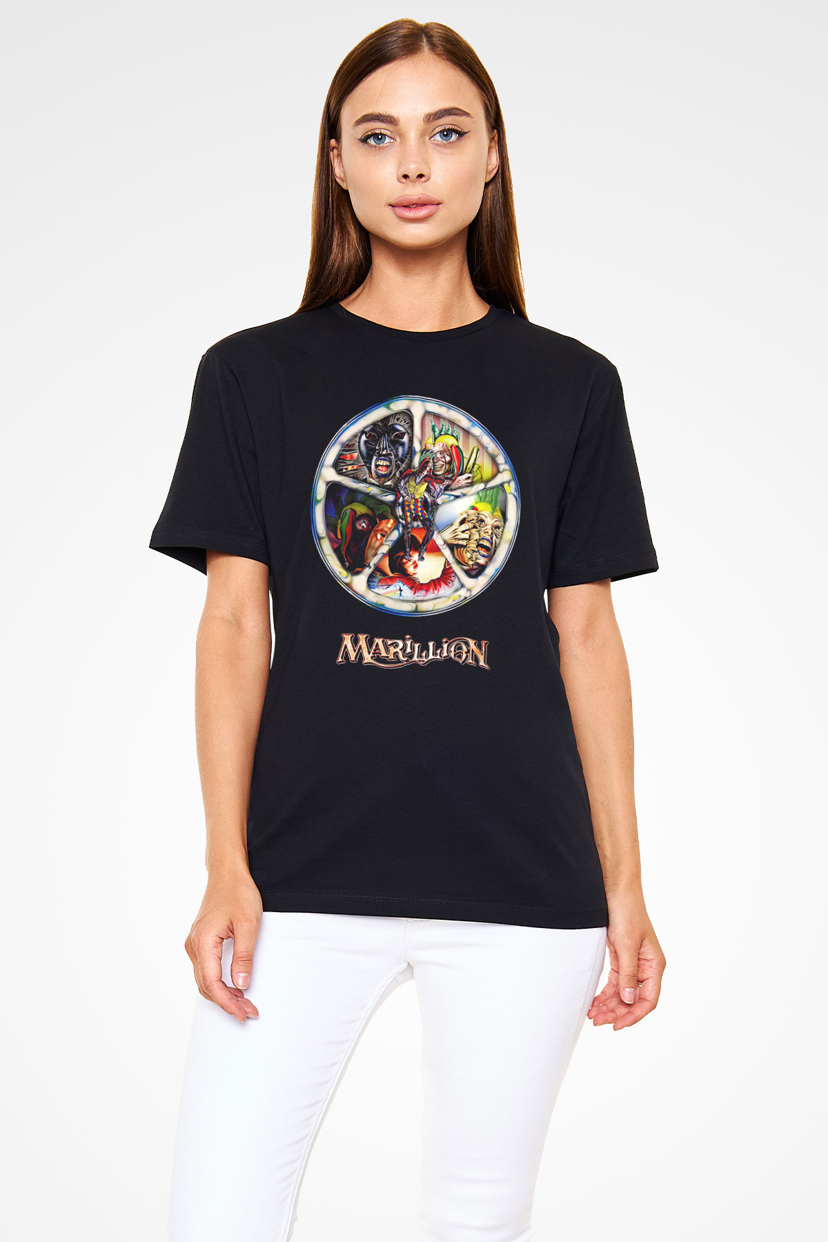 Marillion Baskılı Unisex Siyah Tişört - Tshirt