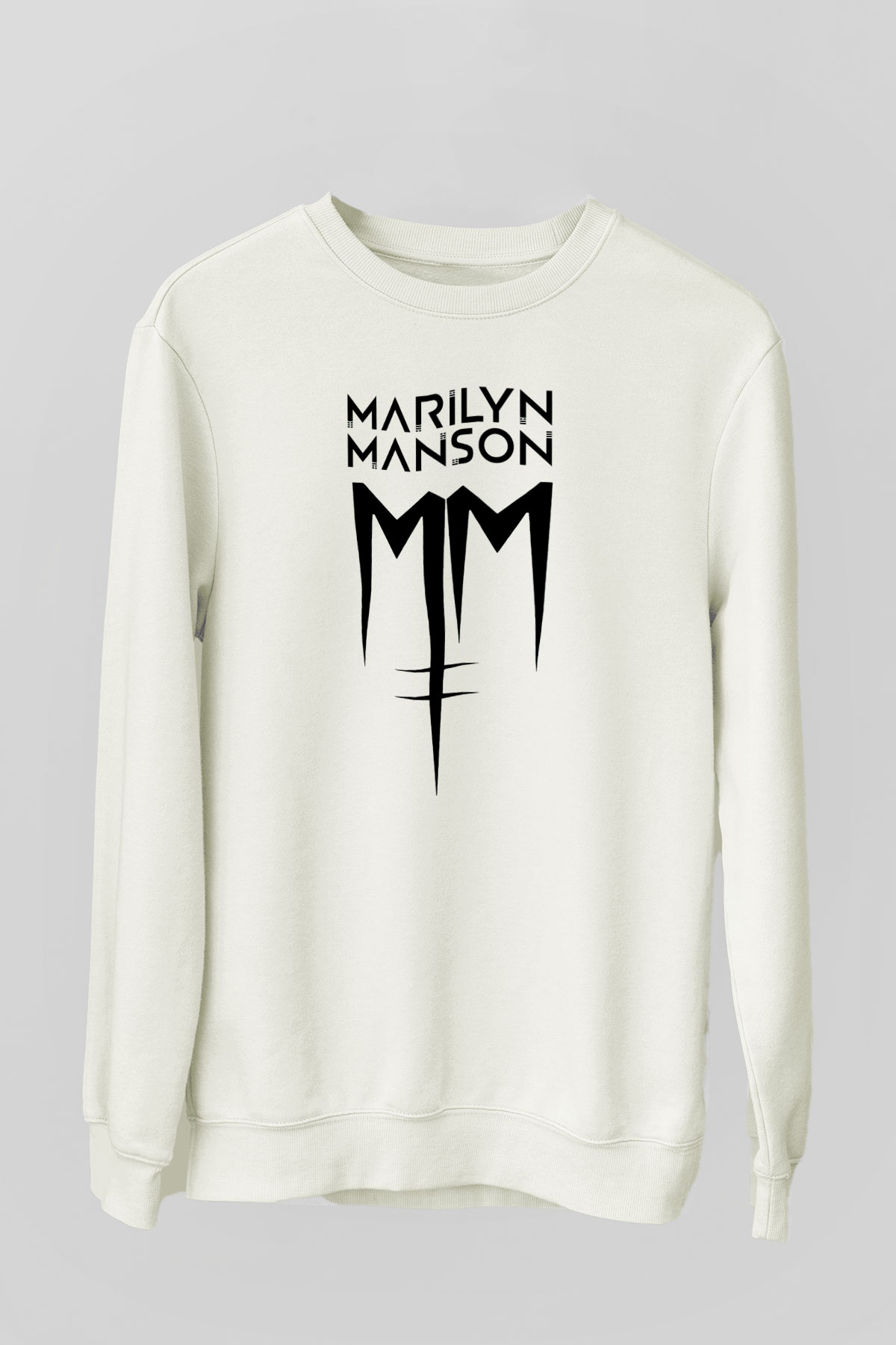 Marilyn Manson Beyaz Unisex Sweatshirt