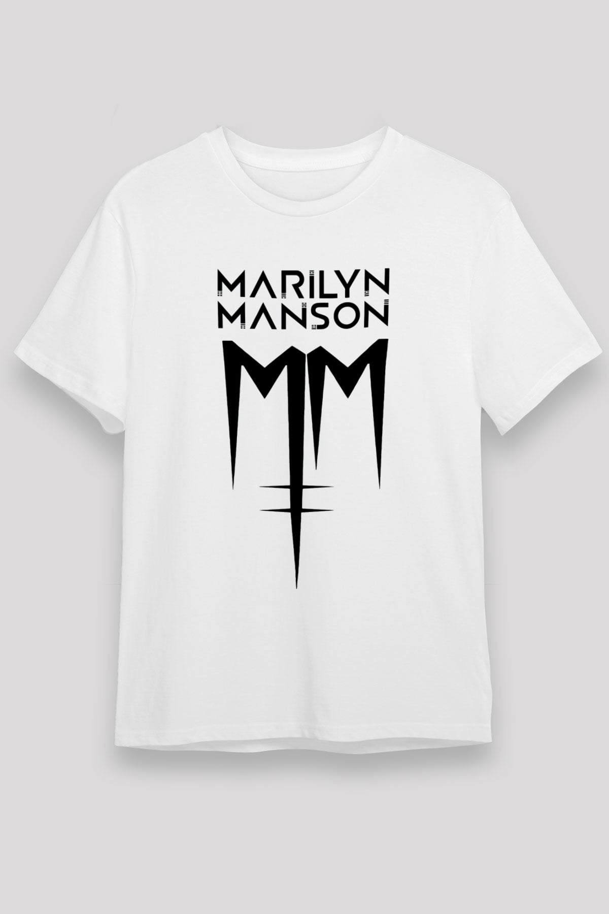 Marilyn Manson Beyaz Unisex Tişört T-Shirt - TişörtFabrikası