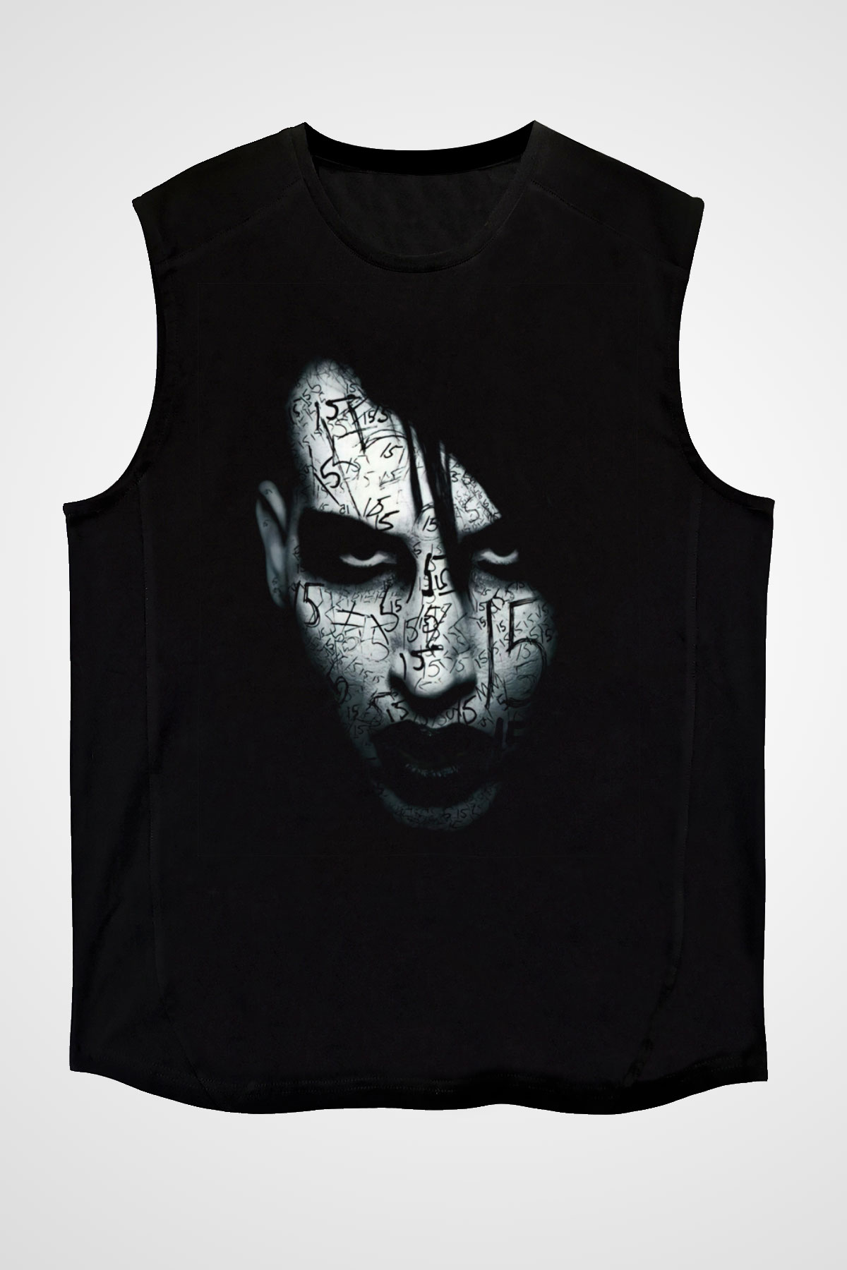 Marilyn Manson Siyah Unisex Kolsuz Tişört