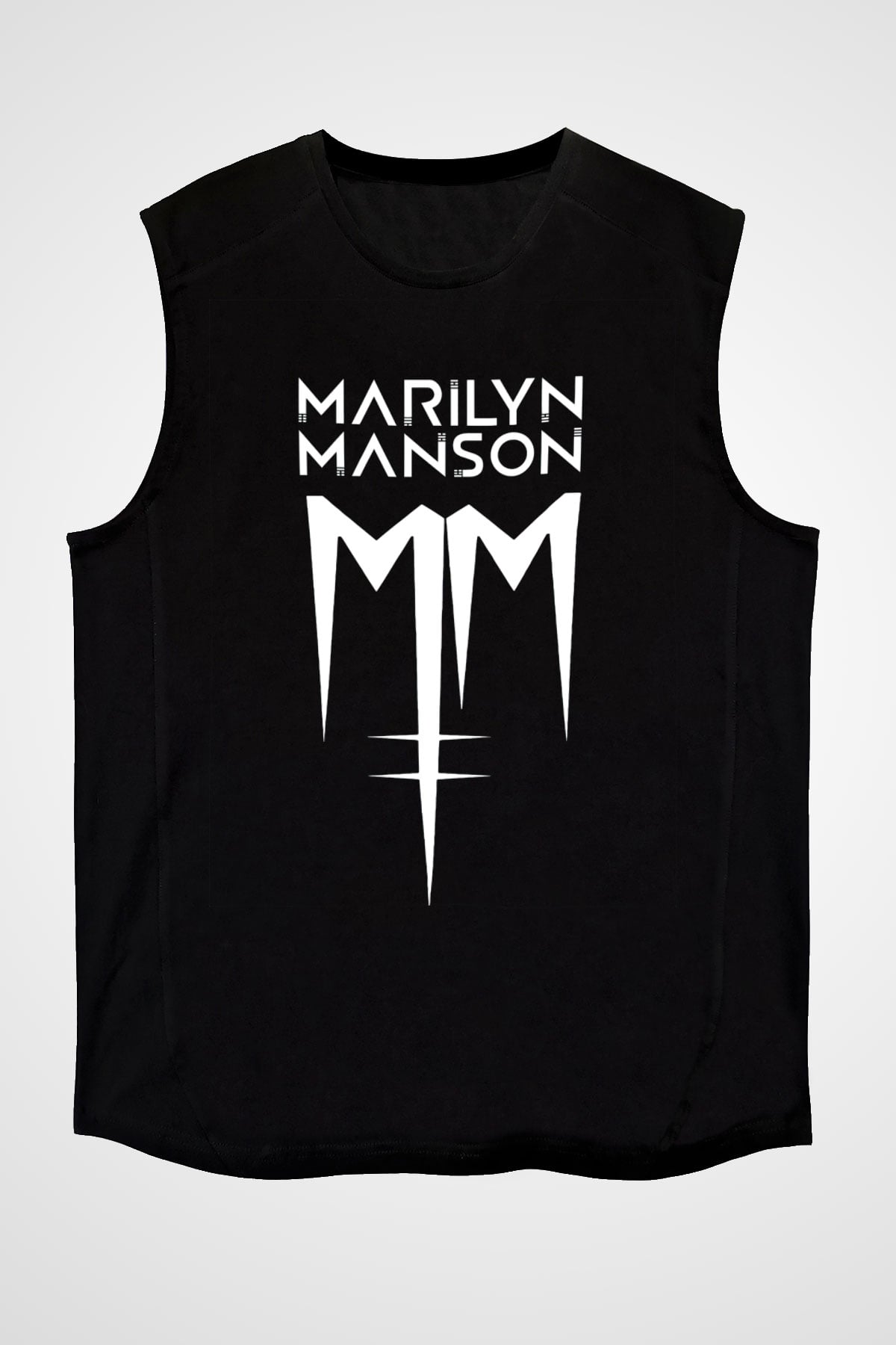 Marilyn Manson Siyah Unisex Kolsuz Tişört