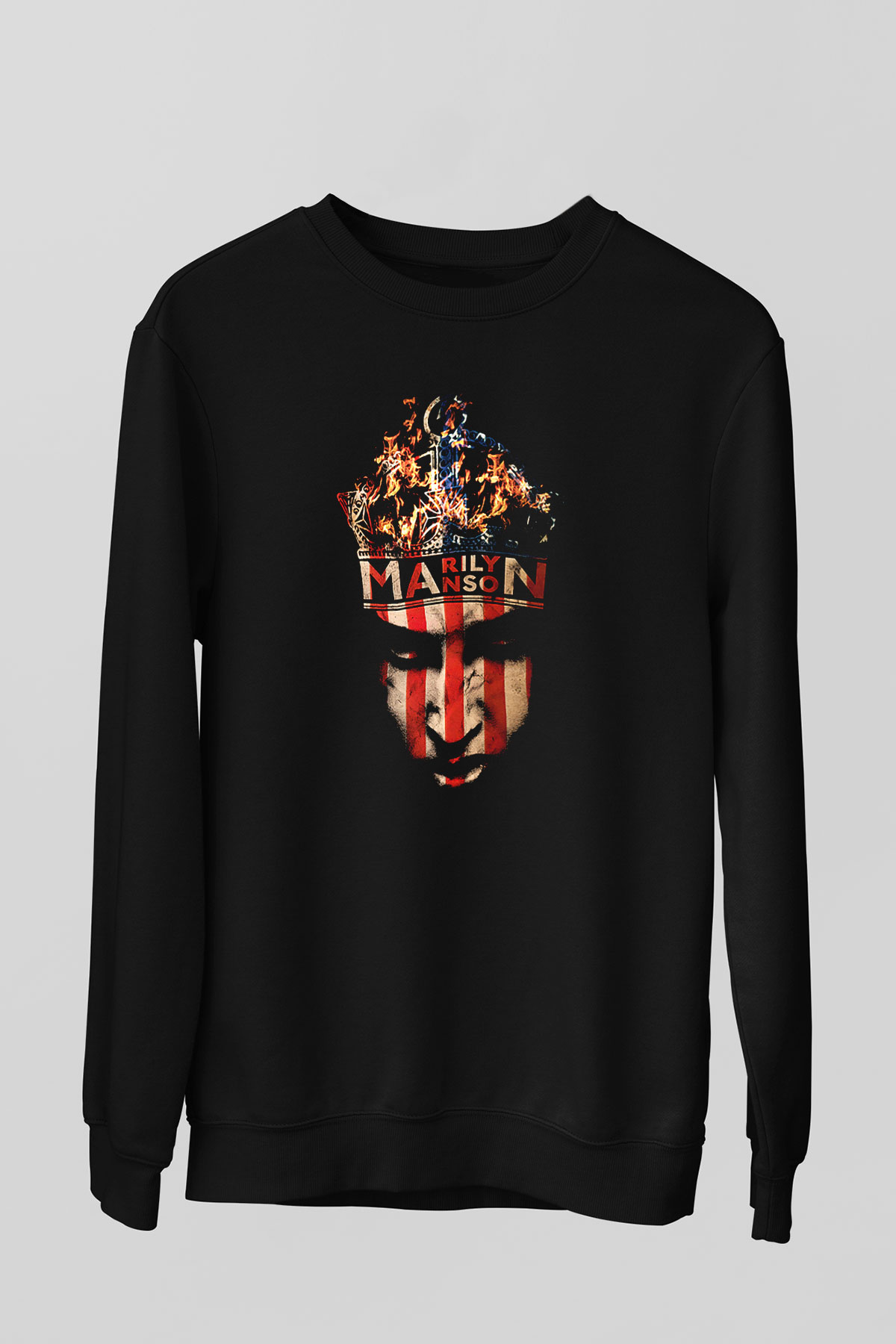 Marilyn Manson Siyah Unisex Sweatshirt