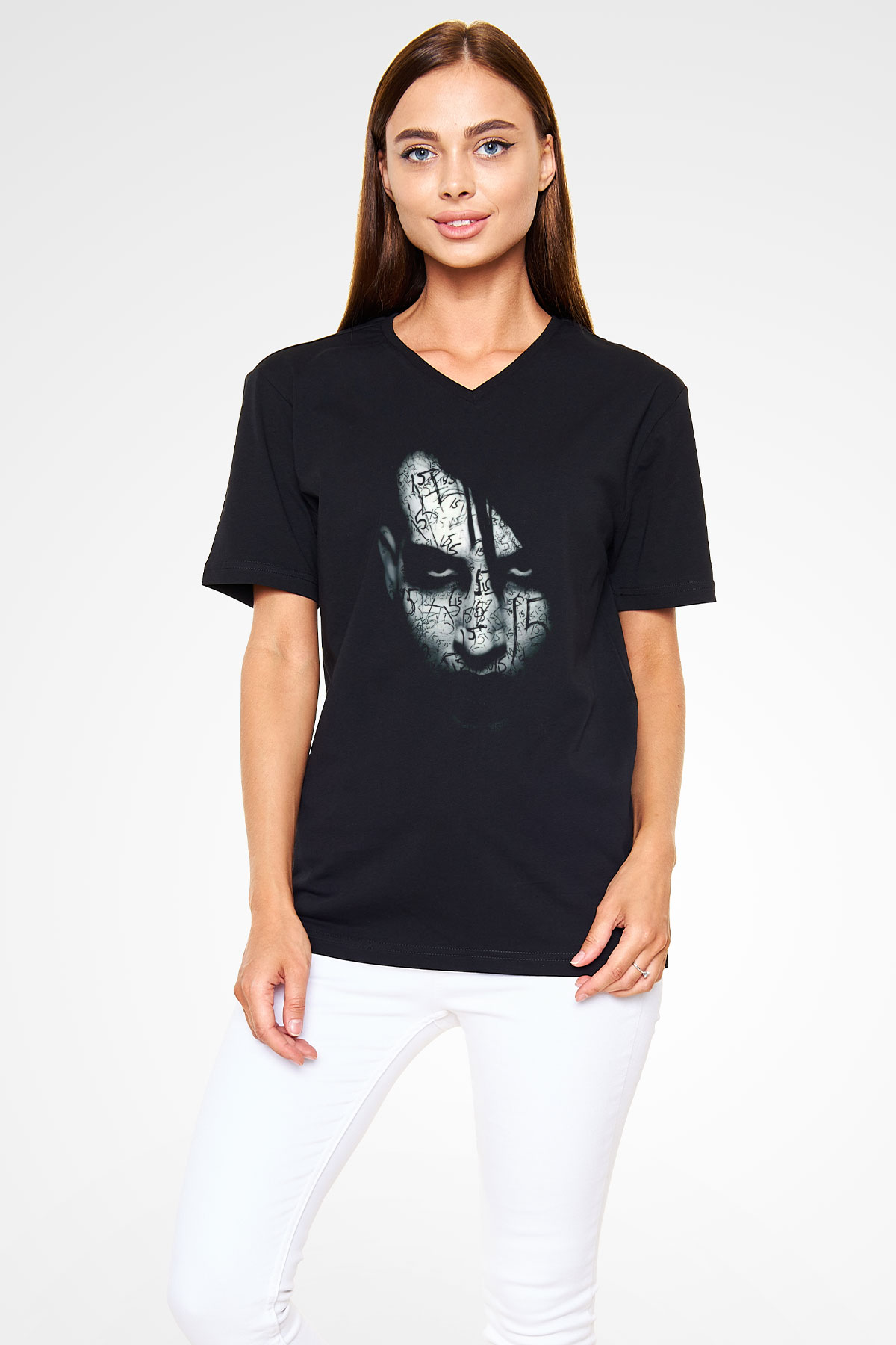 Marilyn Manson Siyah Unisex V Yaka Tişört