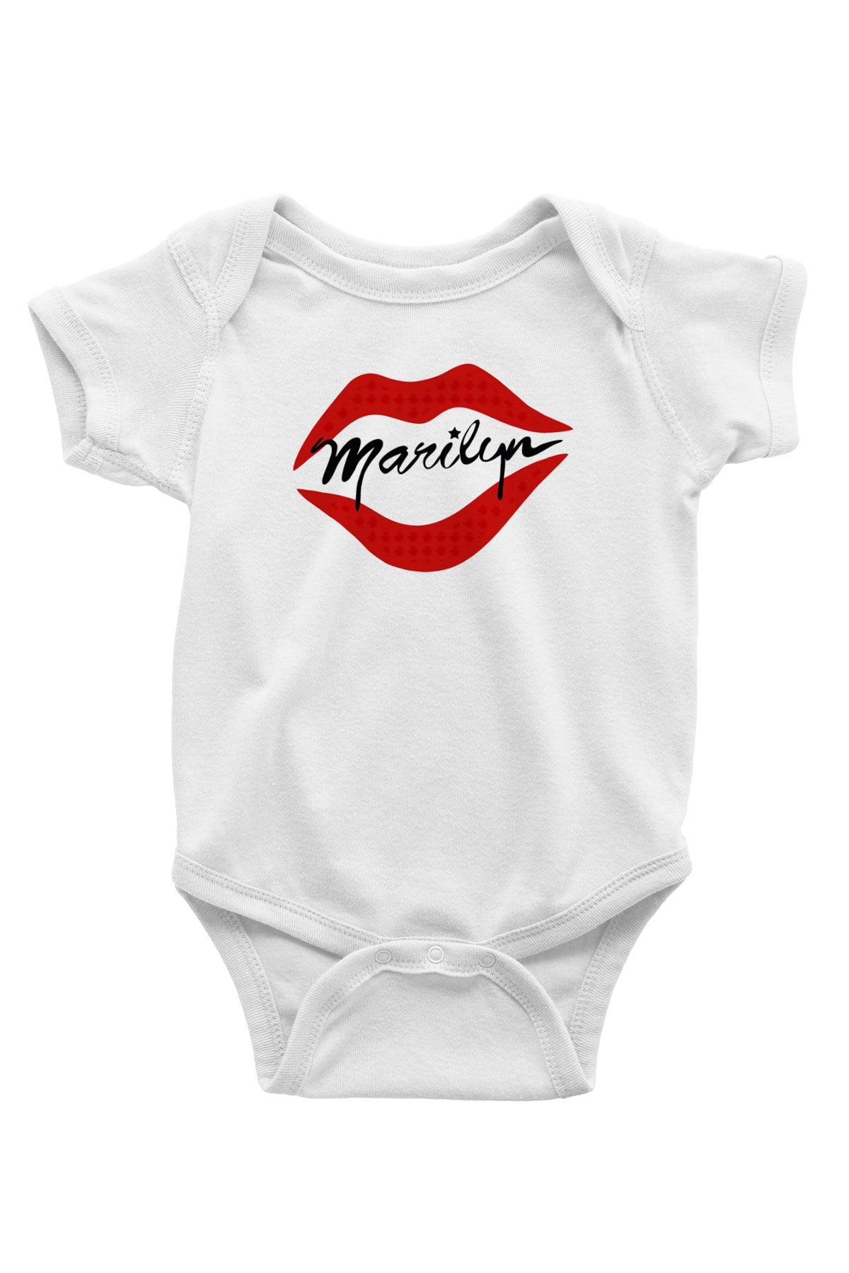 Marilyn Monroe Baskılı Beyaz Unisex Bebek Body - Zıbın