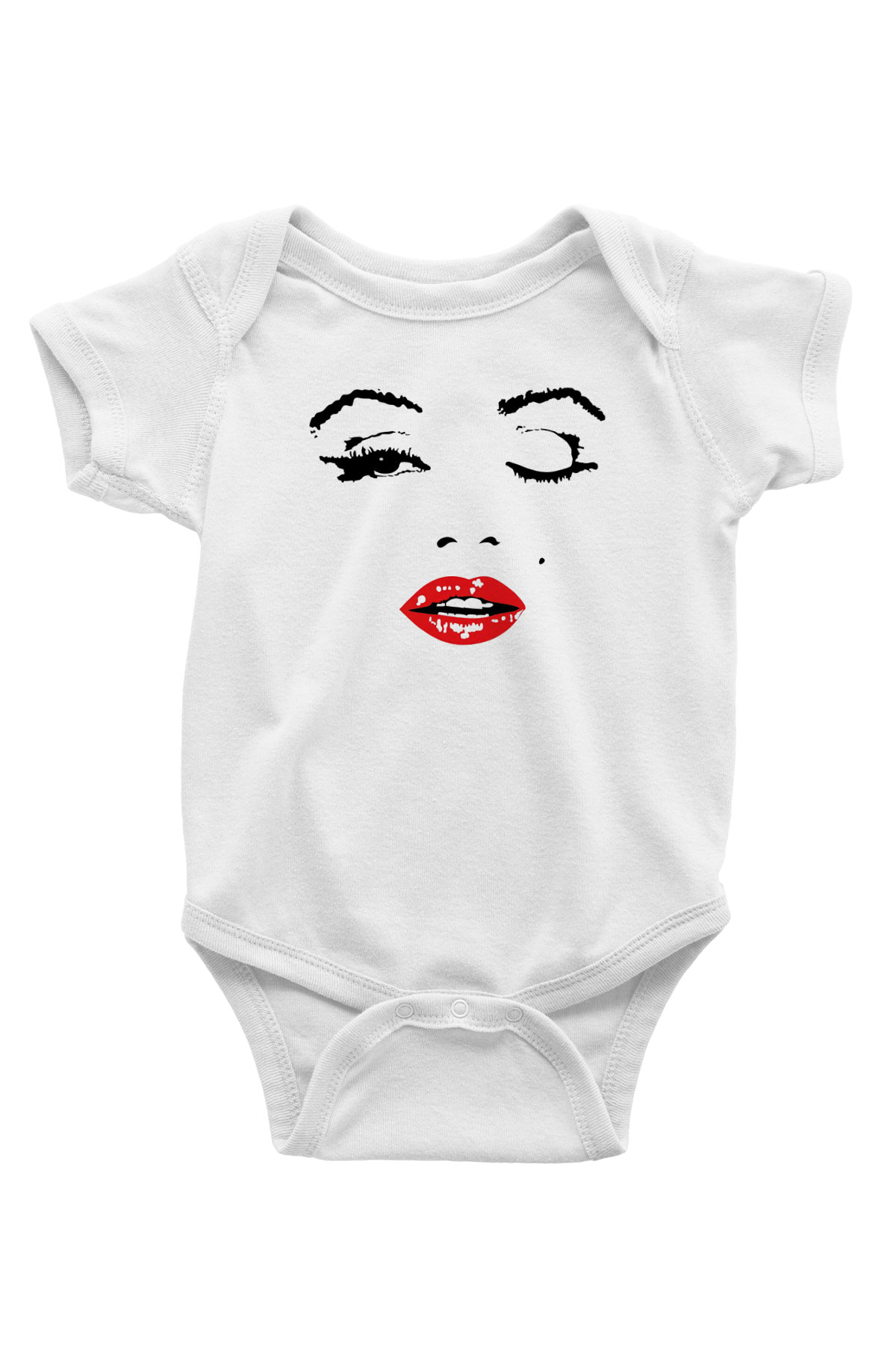 Marilyn Monroe Baskılı Beyaz Unisex Bebek Body - Zıbın