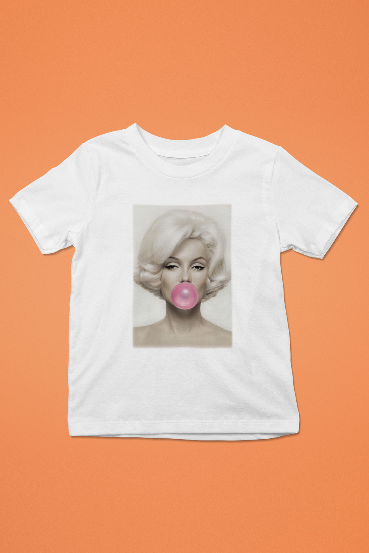 Marilyn Monroe Baskılı Beyaz Unisex Çocuk Tişört