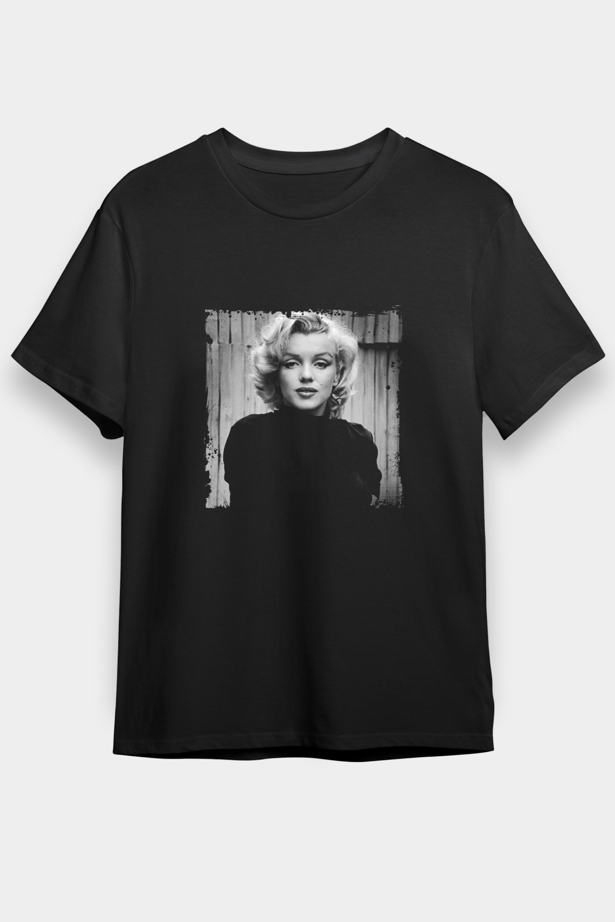 Marilyn Monroe Baskılı Unisex Siyah Tişört
