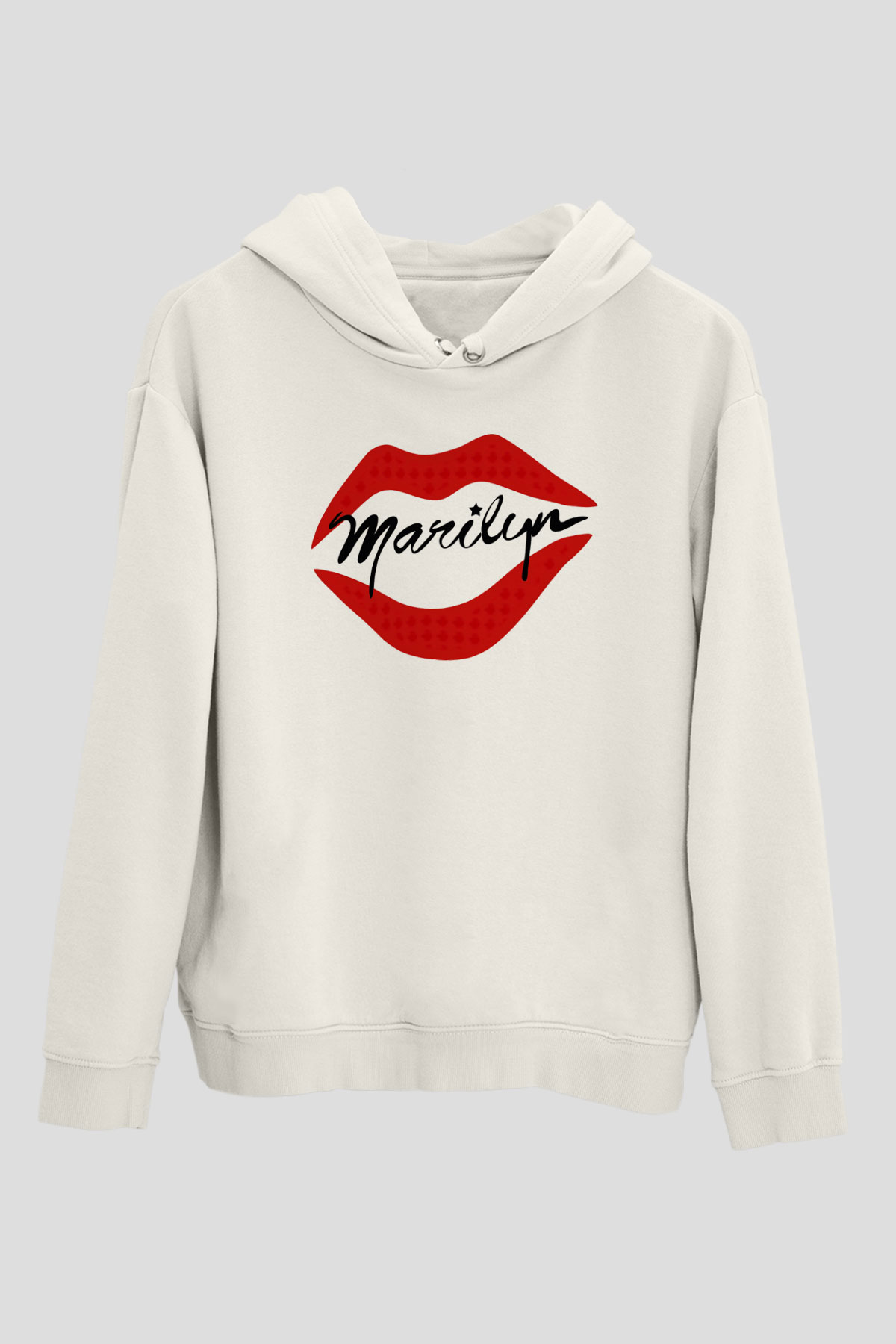 Marilyn Monroe Beyaz Unisex Kapşonlu Sweatshirt