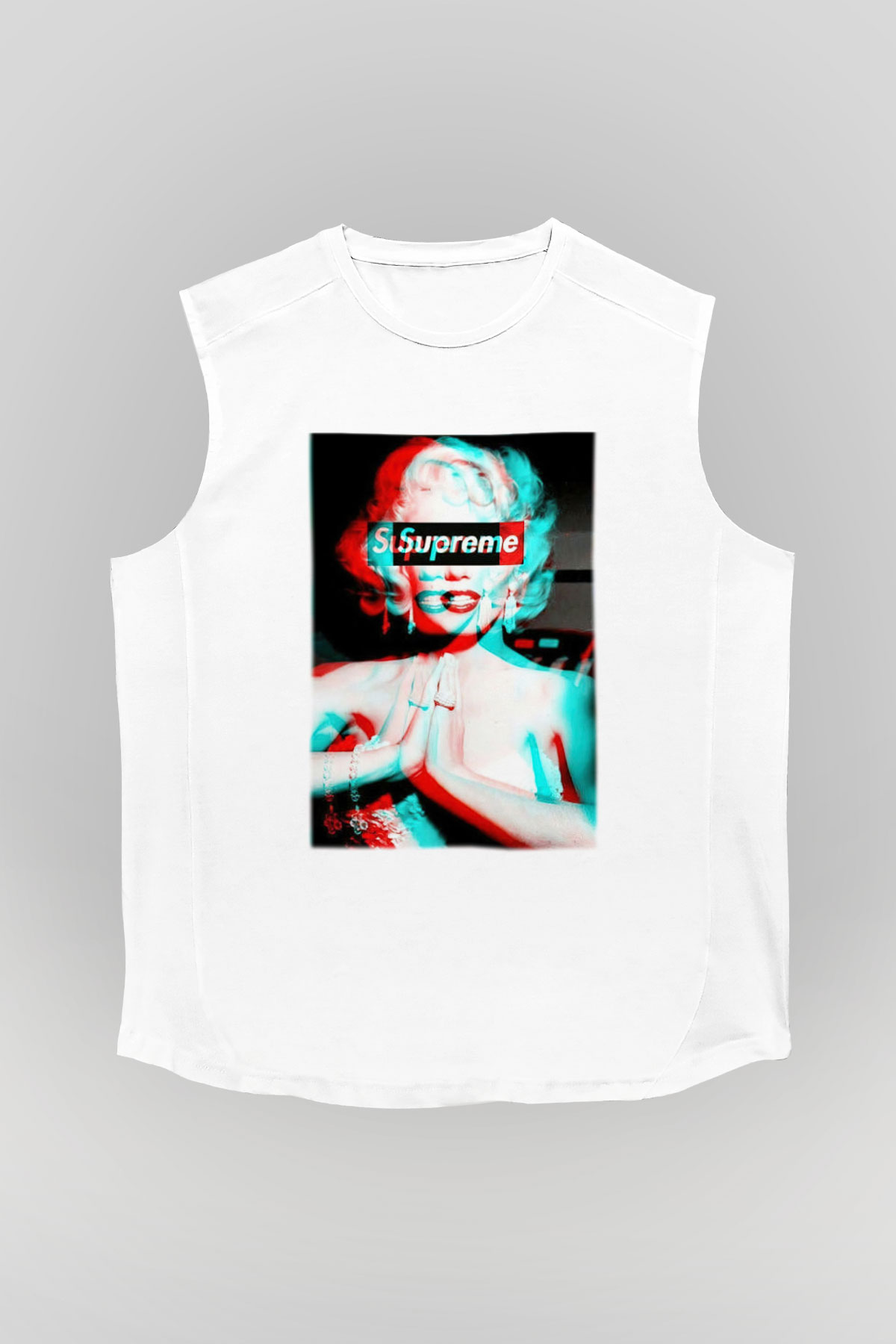Marilyn Monroe Beyaz Unisex Kolsuz Tişört