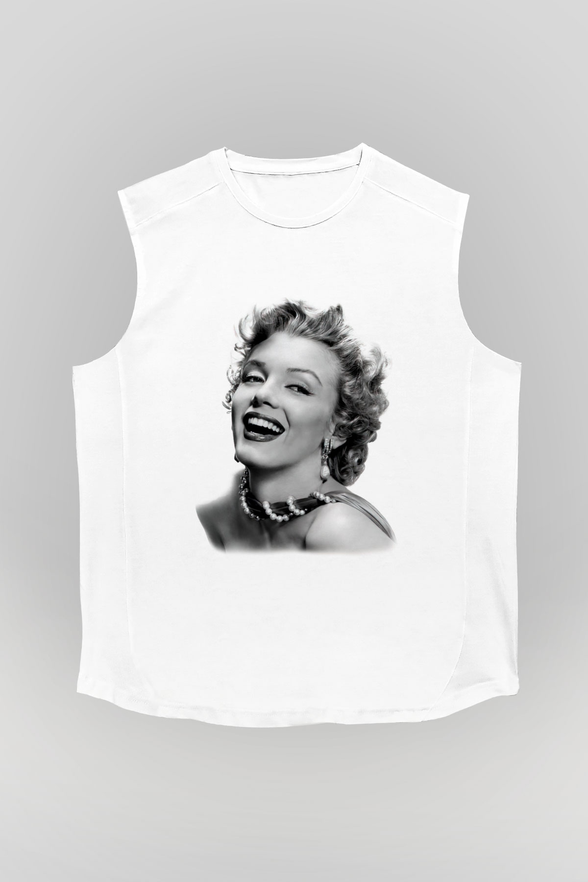 Marilyn Monroe Beyaz Unisex Kolsuz Tişört