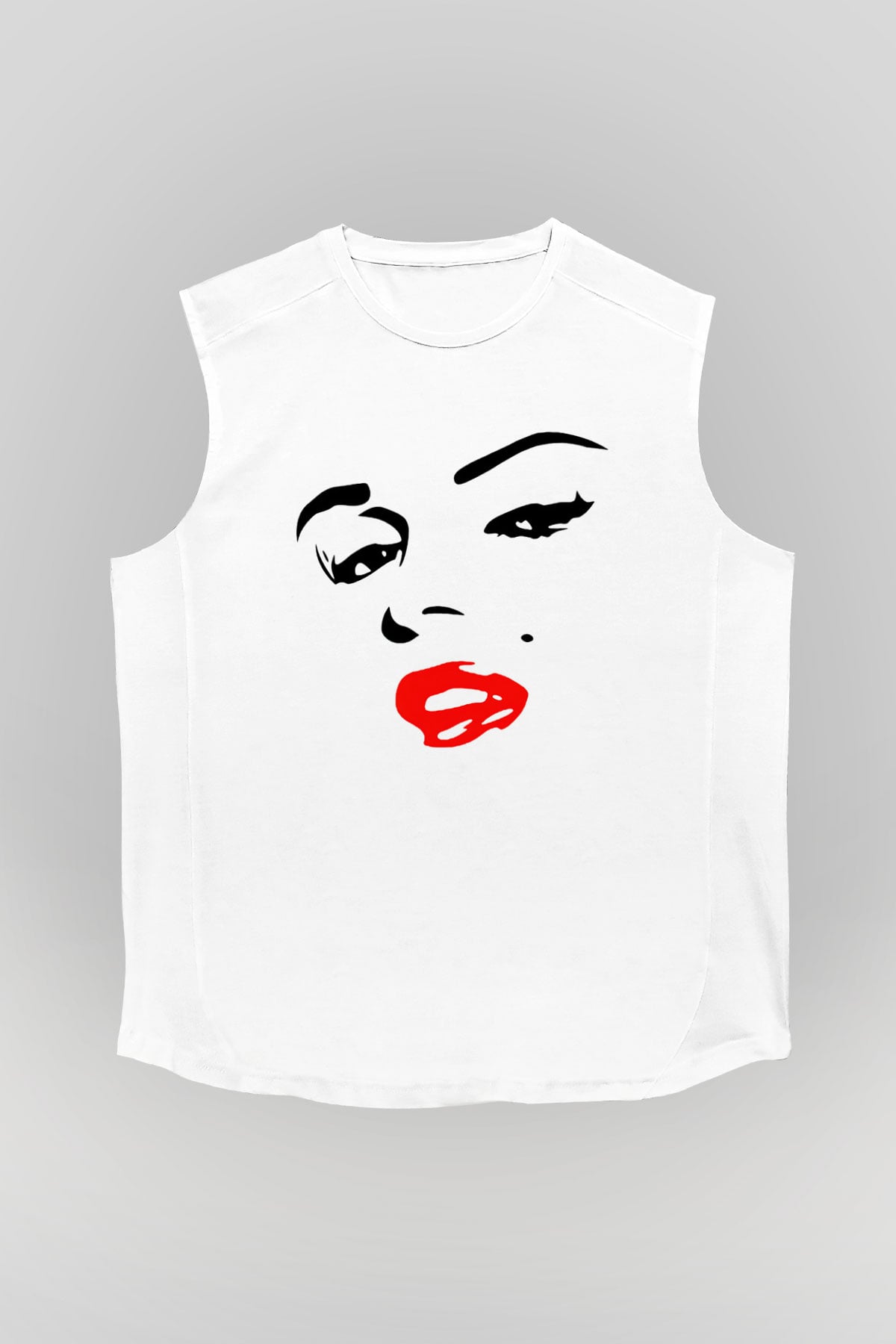 Marilyn Monroe Beyaz Unisex Kolsuz Tişört