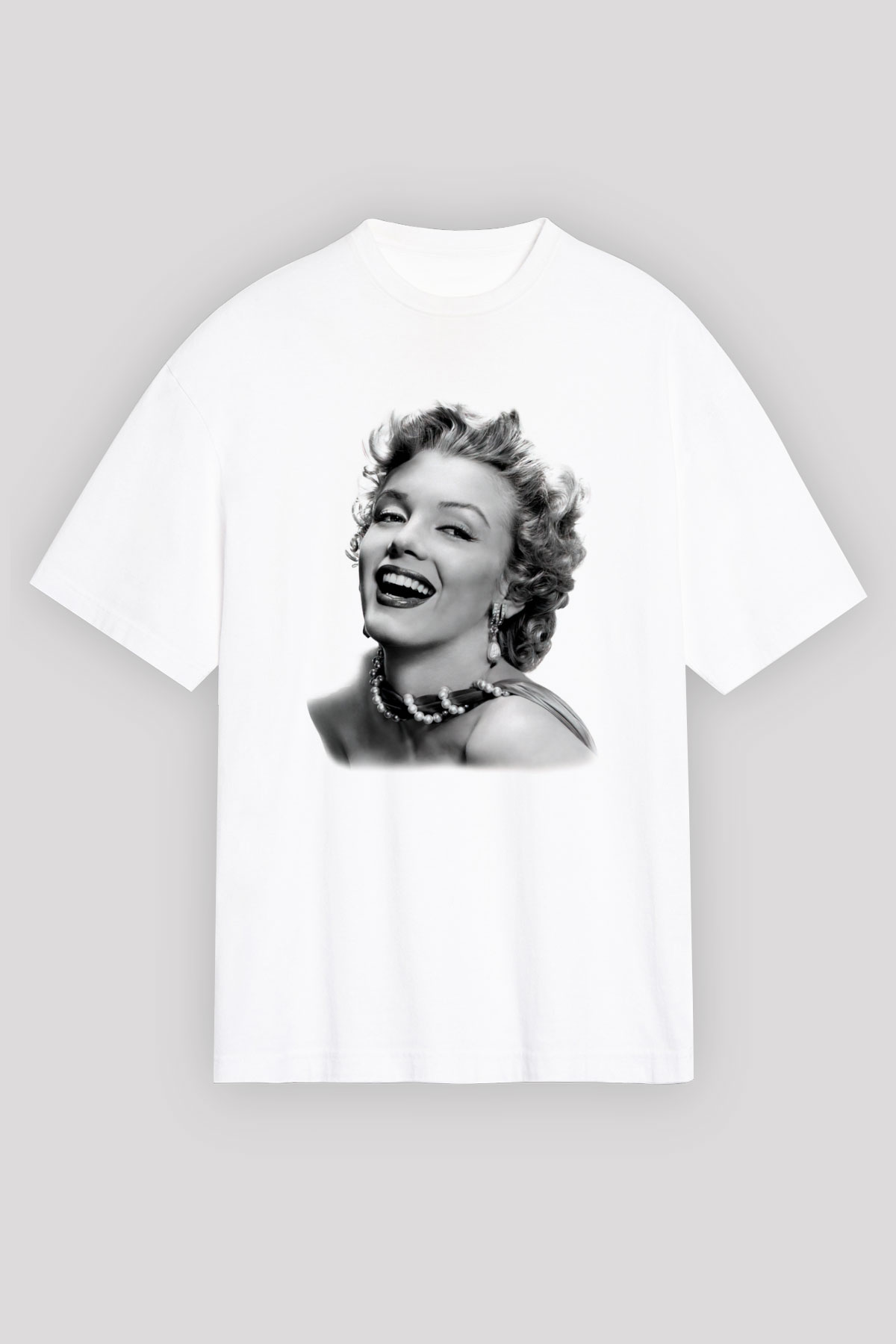 Marilyn Monroe Beyaz Unisex Oversize Tişört T-Shirt